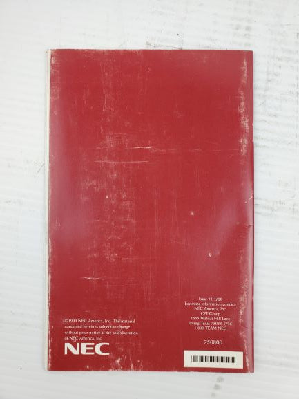 NEC Electra Elite Multiline Telephone User Guide 750800