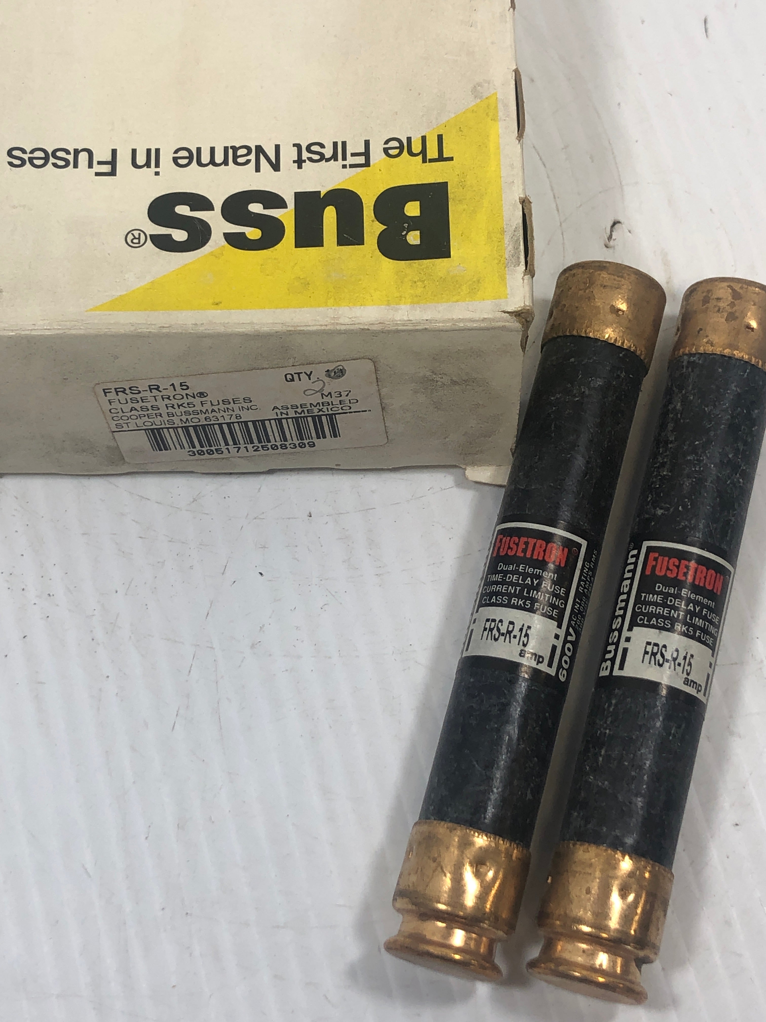 Buss Fusetron FRS-R-15 Class RK5 Fuse - Lot of 2