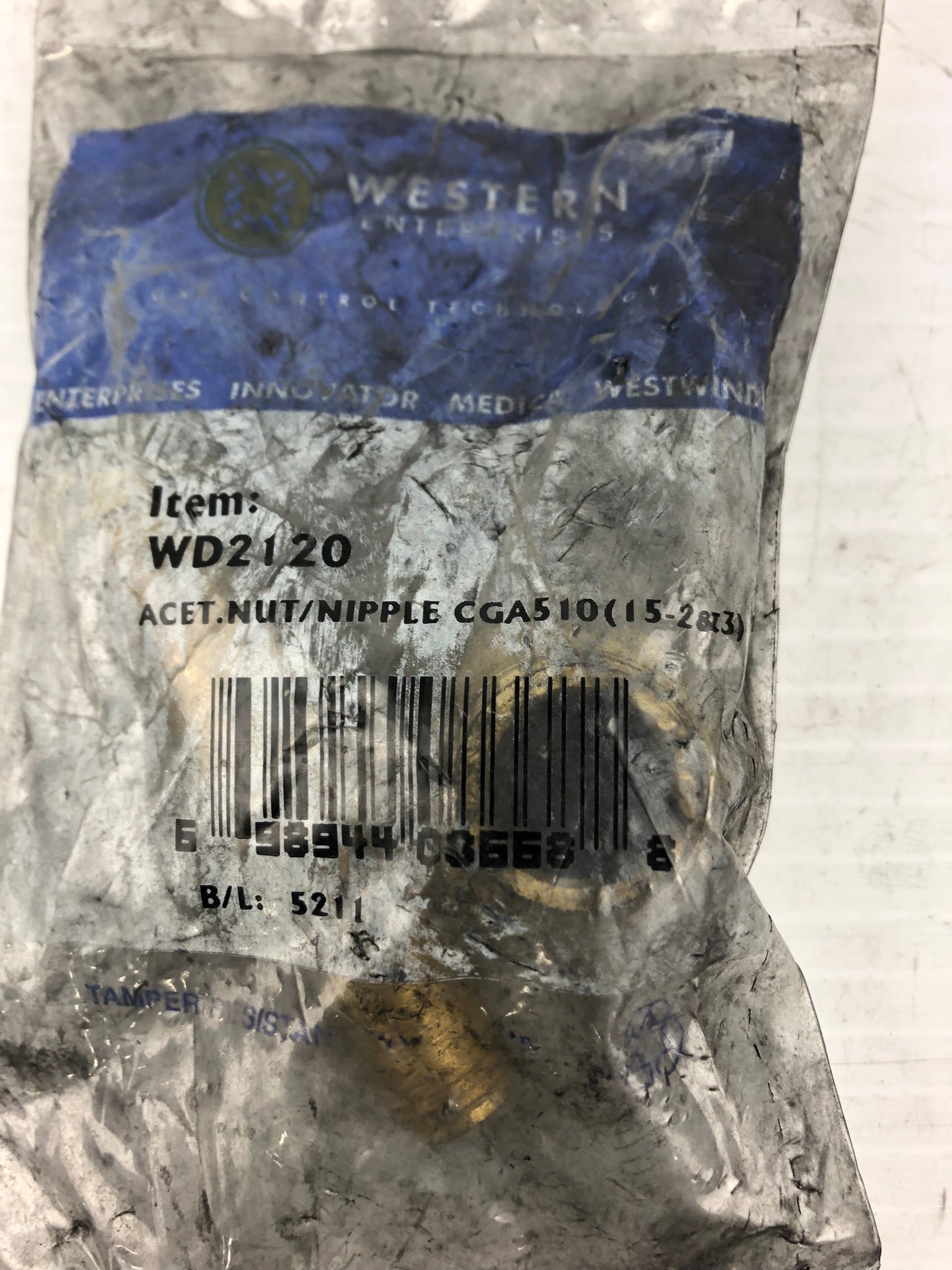 Western Enterprises WD2120 ACET Nut Nipple CGA510