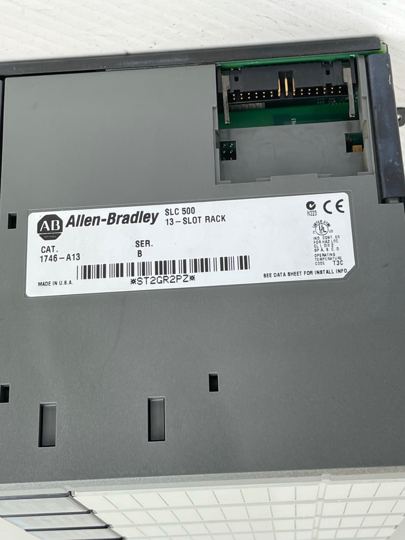 Allen Bradley 13 Slot Rack SLC 5/04 CPU 6 Input DC Sink 5 Output Counter HSCE2