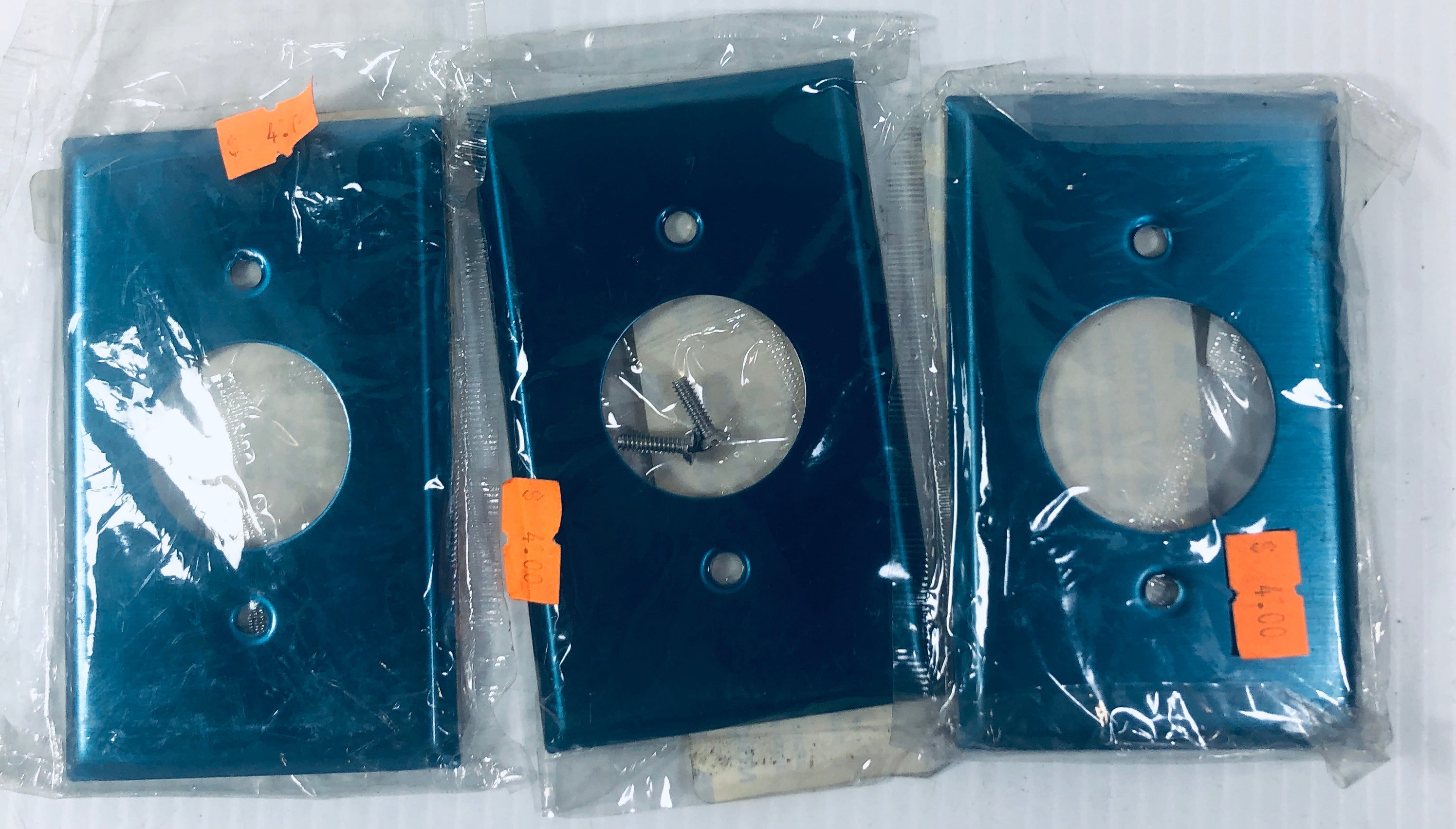 Cooper Wiring 93091 Single Receptacle Stainless Steel Wallplate - Lot of 3
