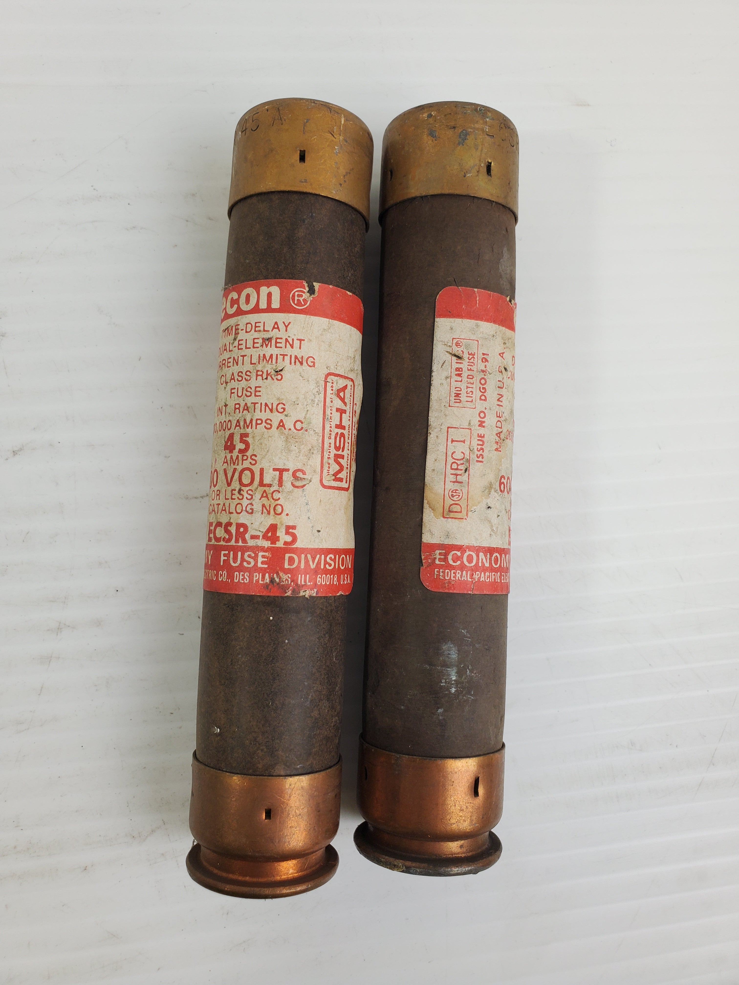 Econ ECSR-45 Time Delay Dual Element Fuse 45 Amps (Lot of 2)
