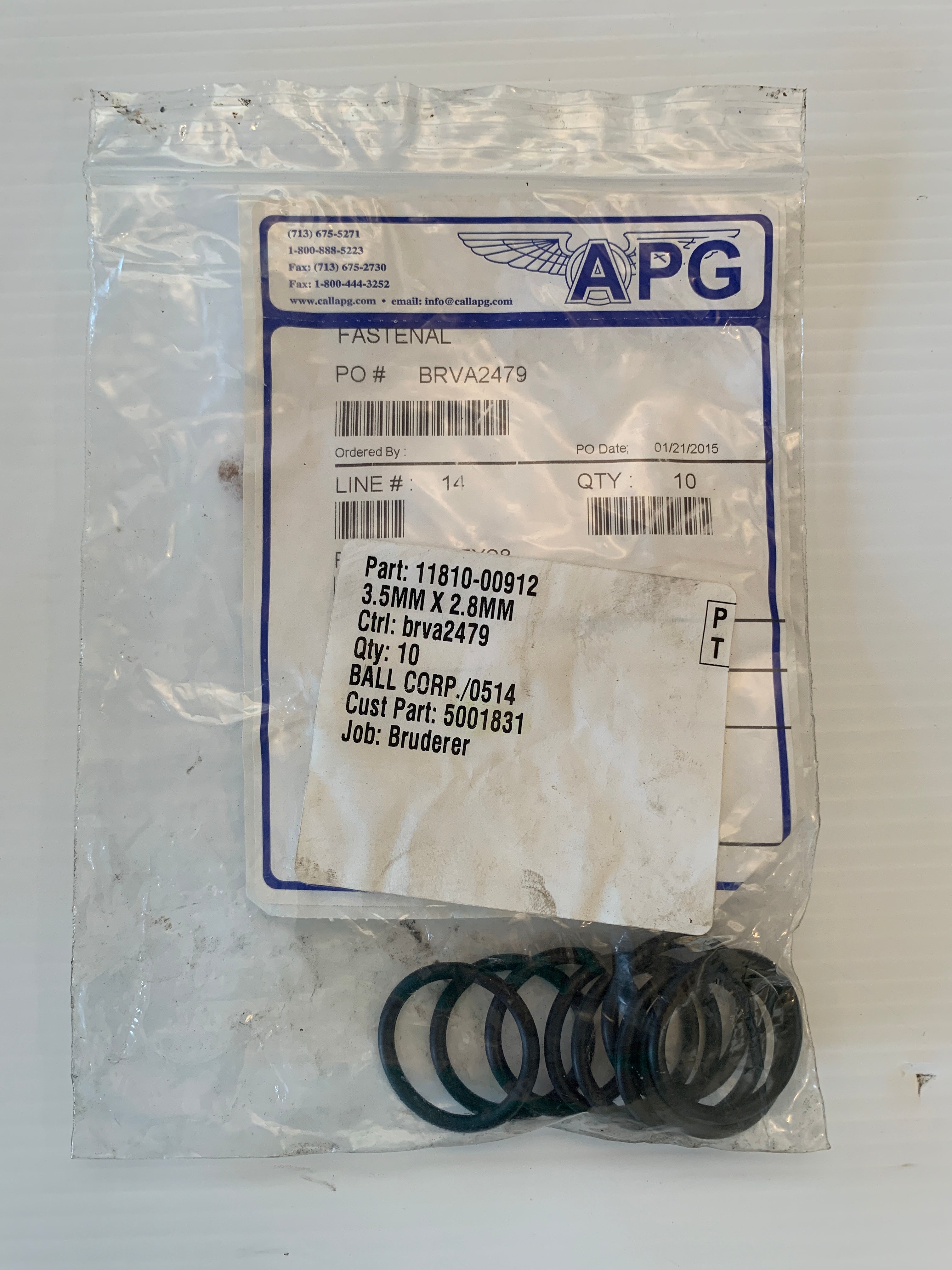 APG 3.5 x 28 Buna 70 Metric O-ring H3.5X28 Package of 10 BRVA2479