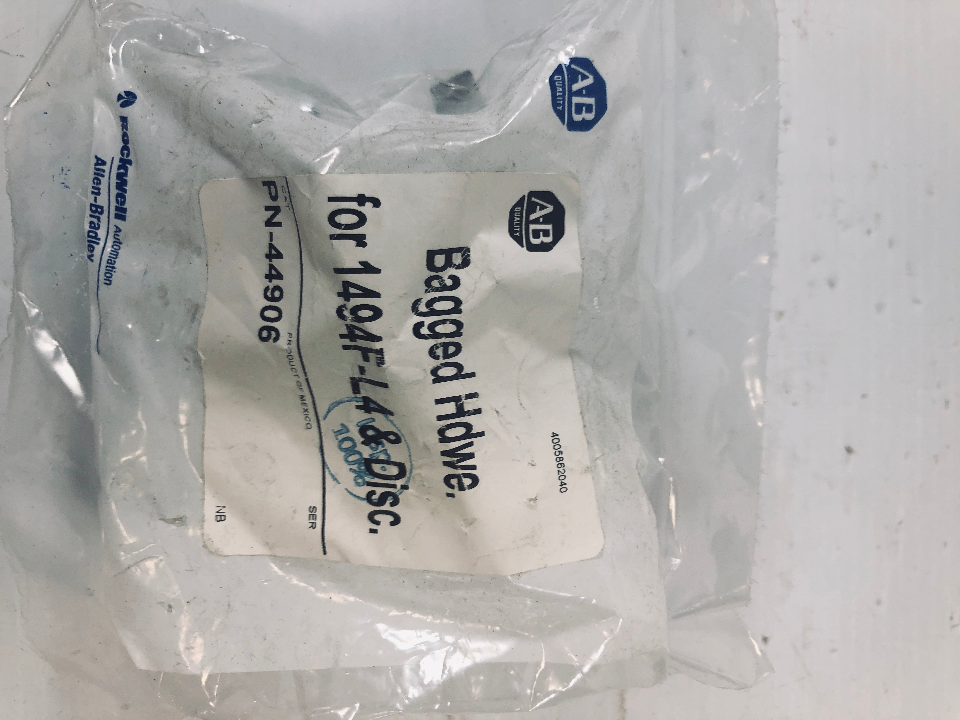 Allen-Bradley 44906 Hardware For 1494F-L4