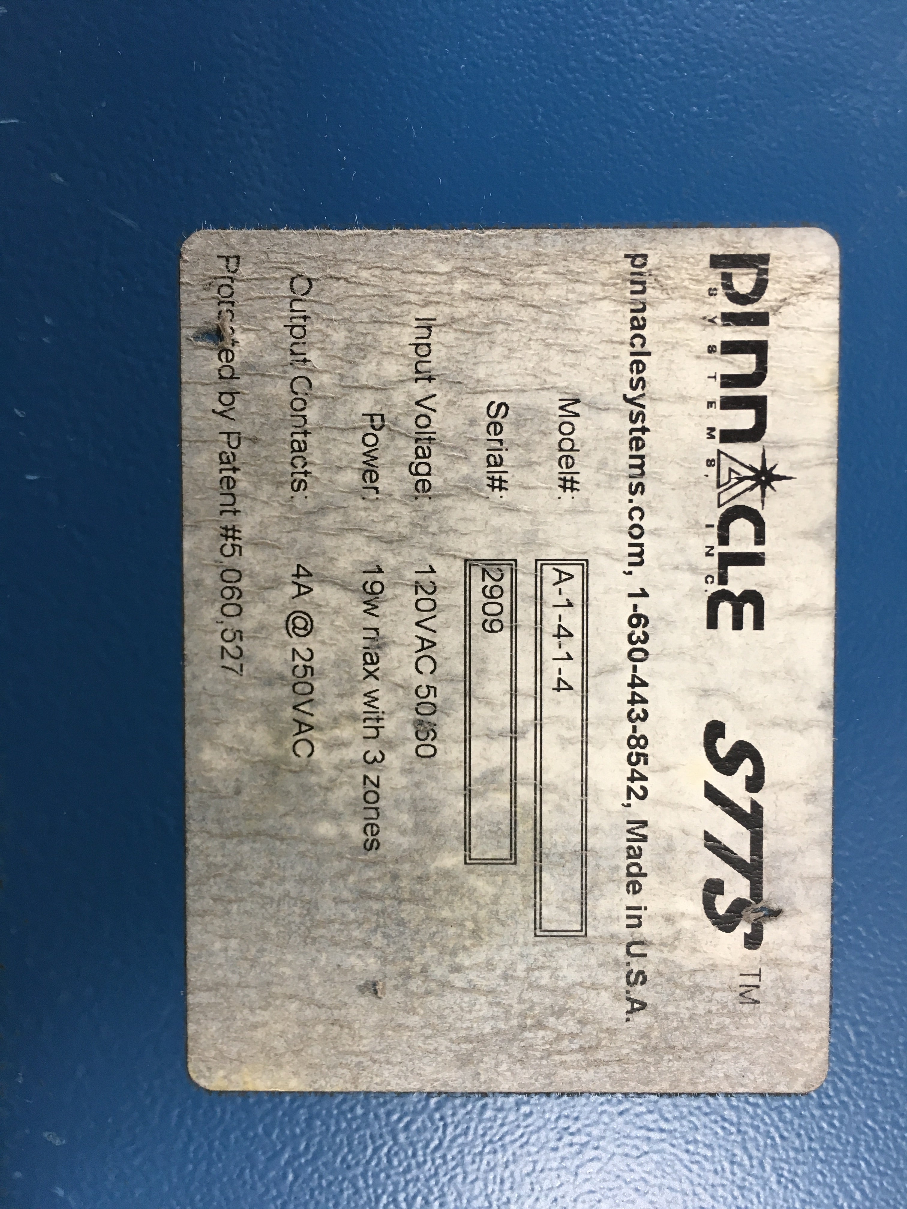 Pinnacle Systems STTS A-1-4-1-4 Safety Mat Controller 120VAC