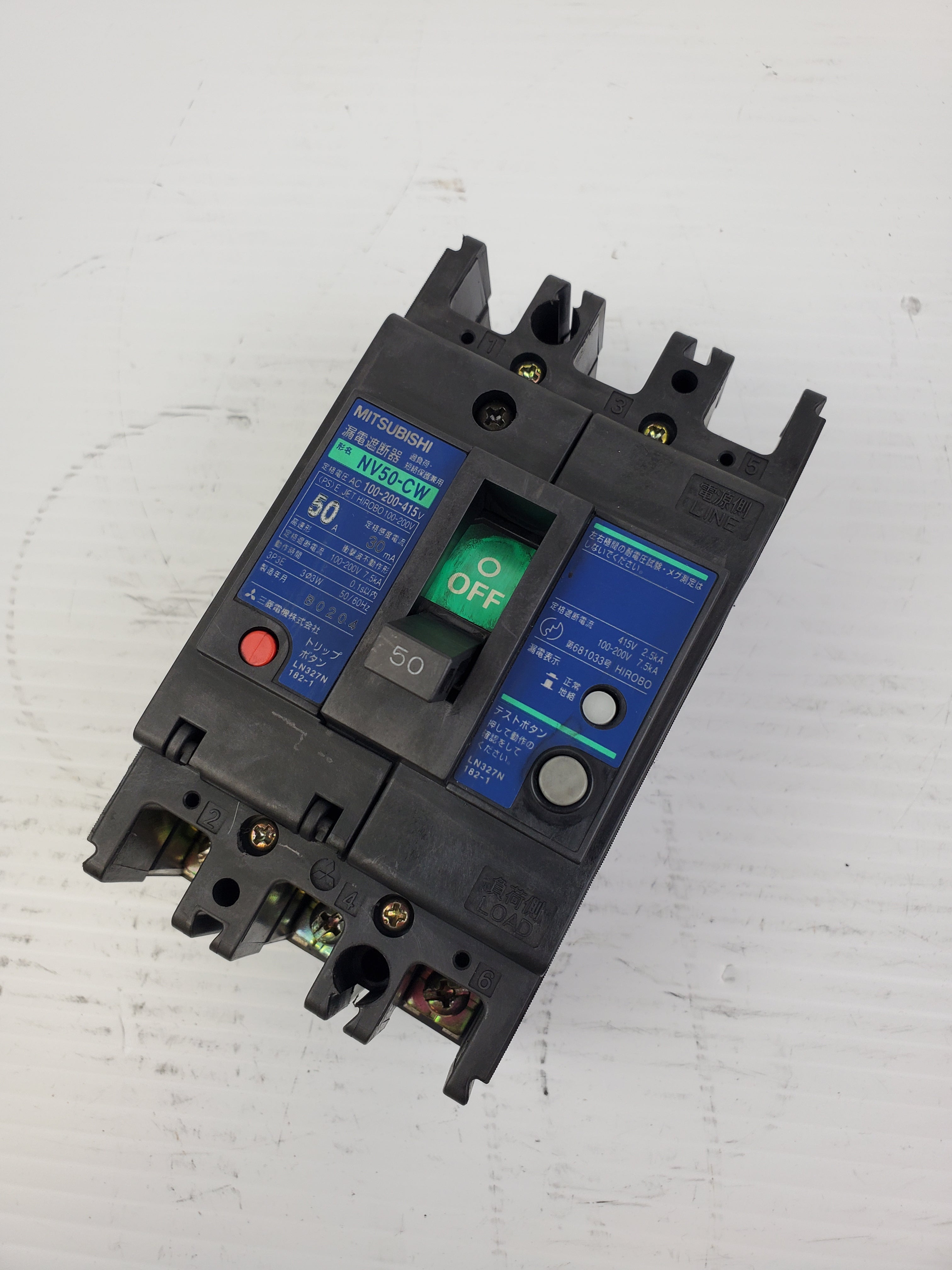 Mitsubishi NV50-CW Circuit Breaker 100-200-415V 50A