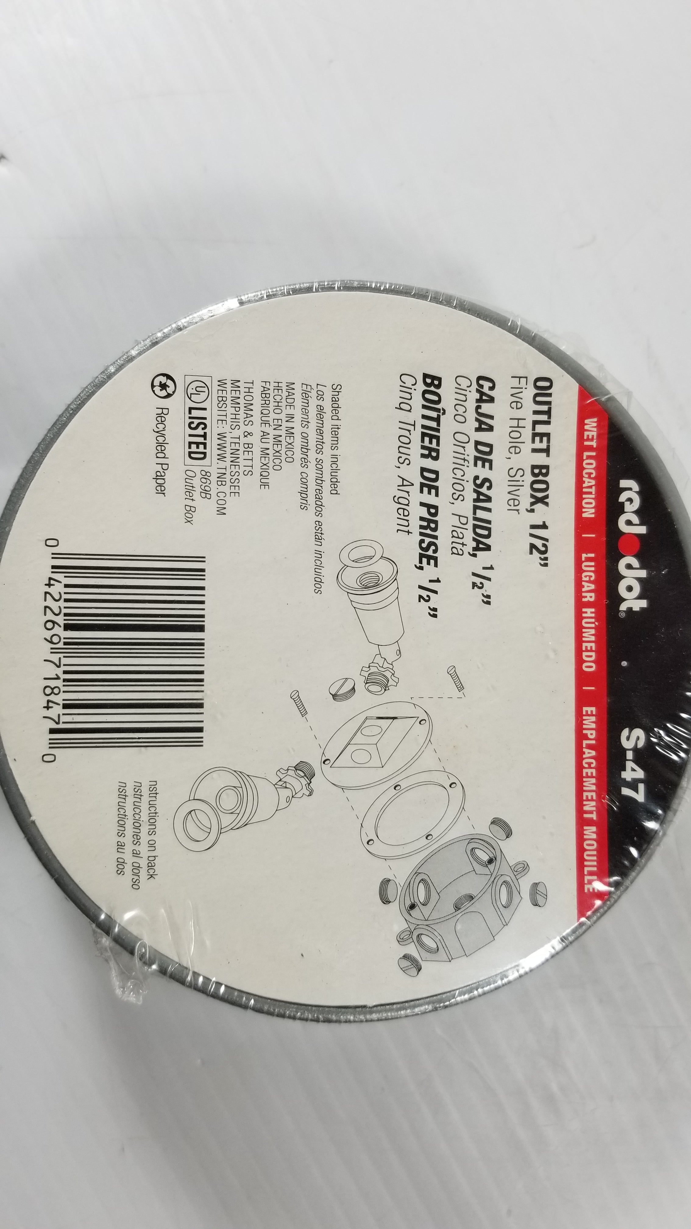 Red Dot 1/2" Outlet Boxes "Wet Location" S-47 - Box of 36 NEW