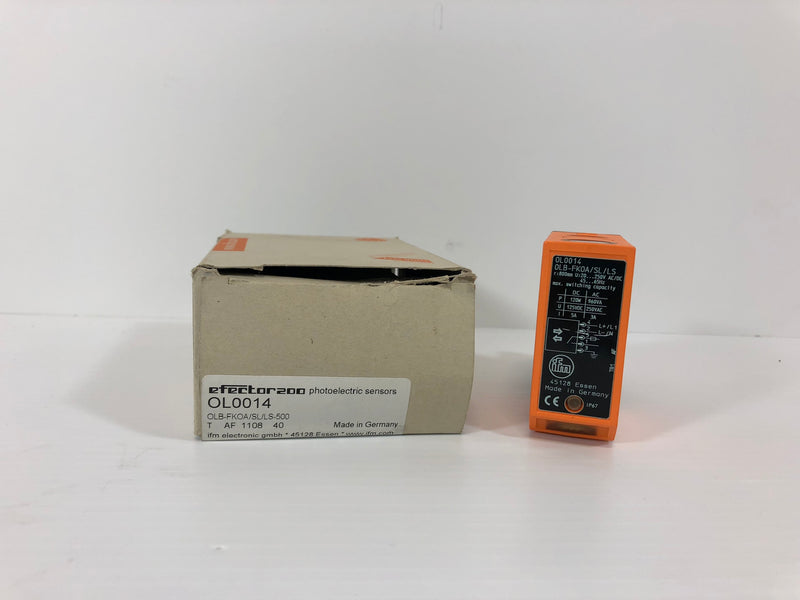 IFM Efector 200 OL0014 Photoelectric Sensor OLB-FKOA/SL/LS-500