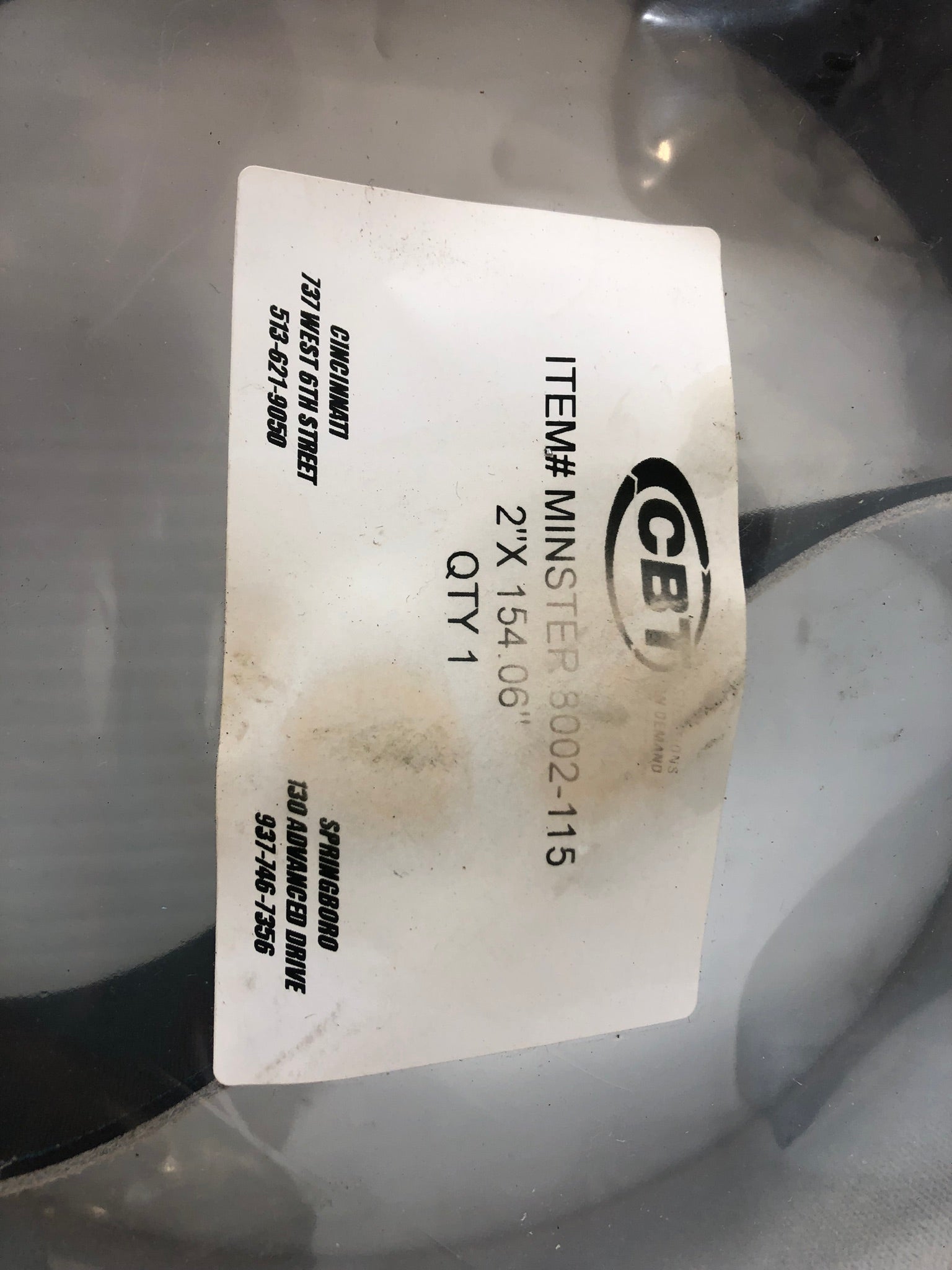 CBT Solutions On Demand Minster Machine Press Belt 8002-115 Size 2" x 154.06"