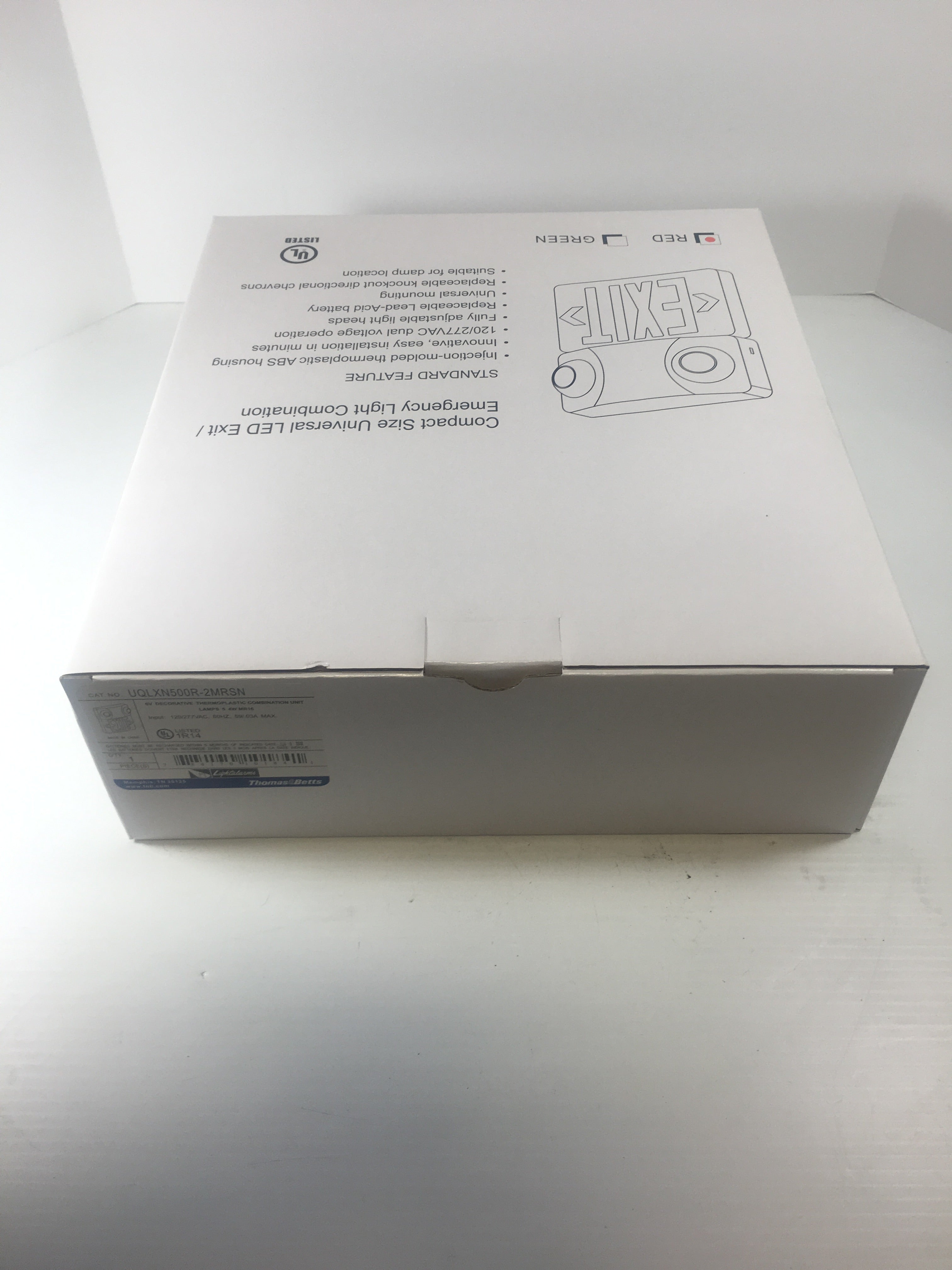 Thomas and Betts UQLXN500R-2MRSN Exit Sign 6V Thermoplastic Combination Unit