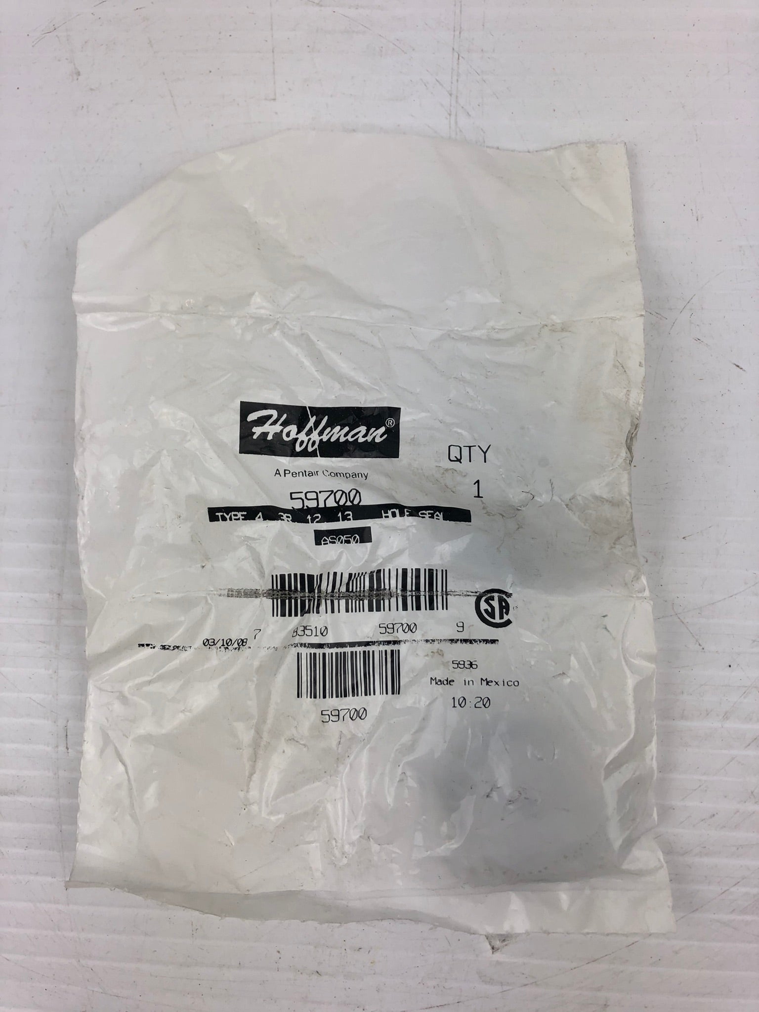 Hoffman 59700 Hole Plug Seal AS050