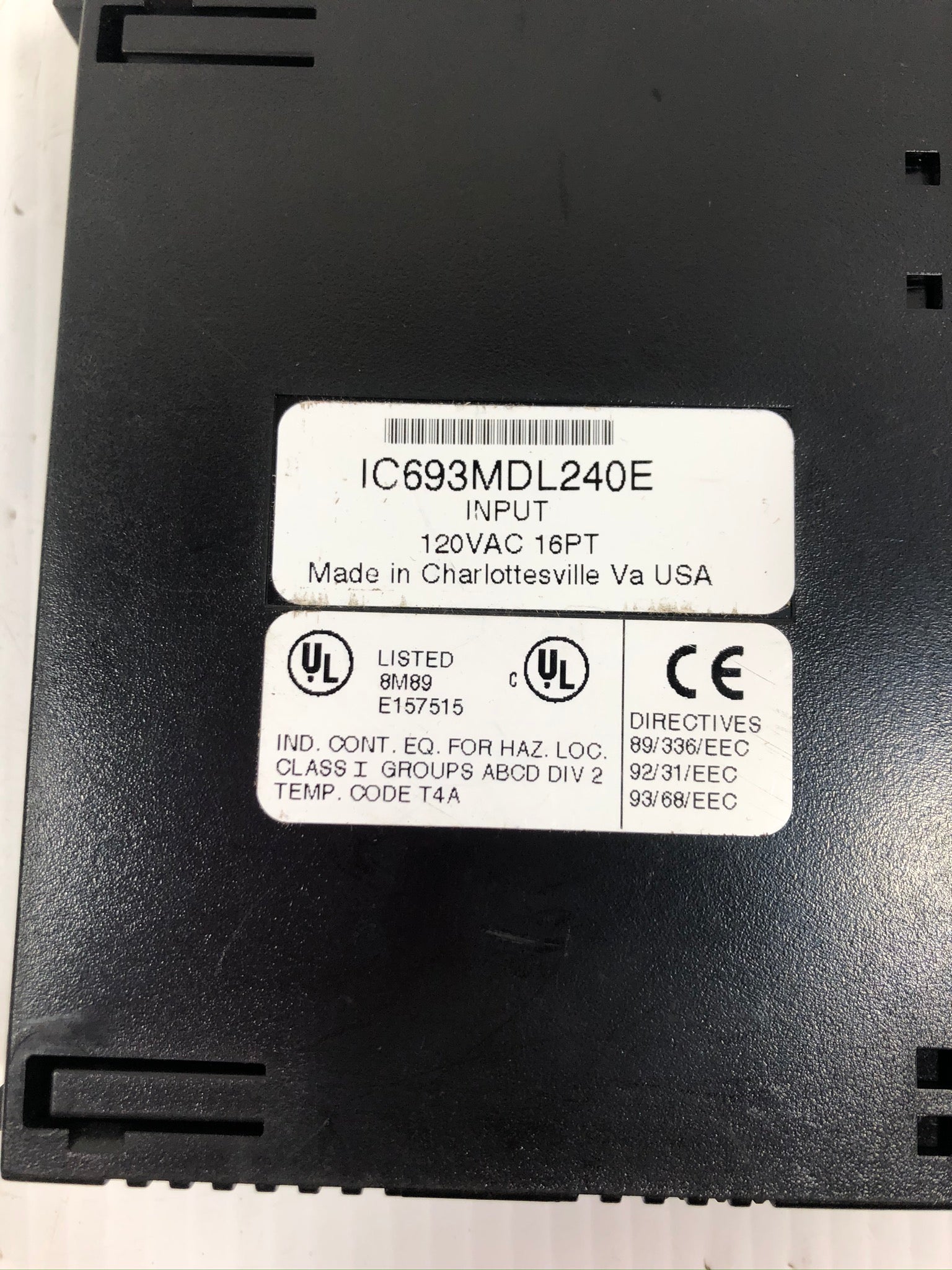 GE Fanuc IC693MDL240E Input Module 120VAC 16PT