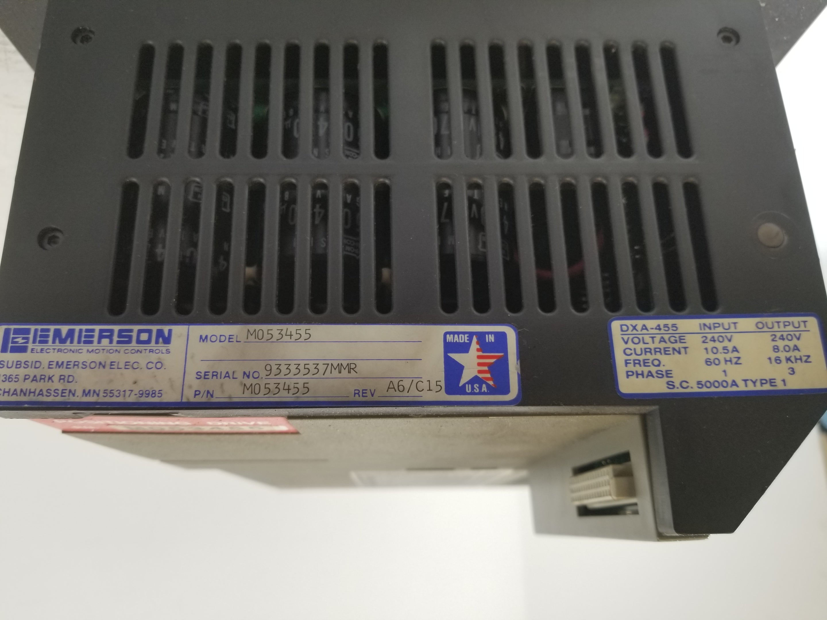 Emerson M053455 Servo Drive