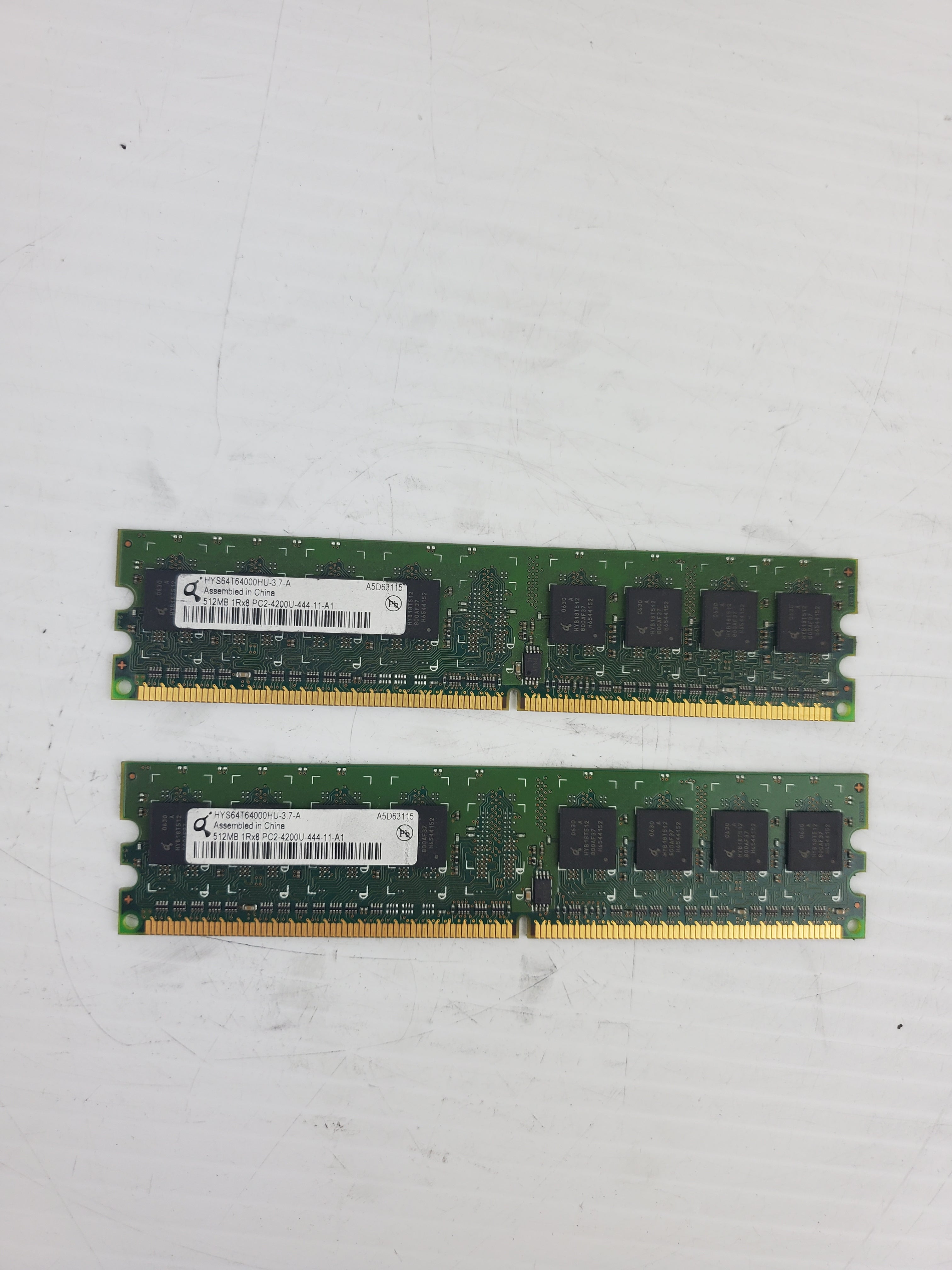 Infineon HYS64T64000HU-3.7-A RAM Memory Cards 512MB - Lot of 2