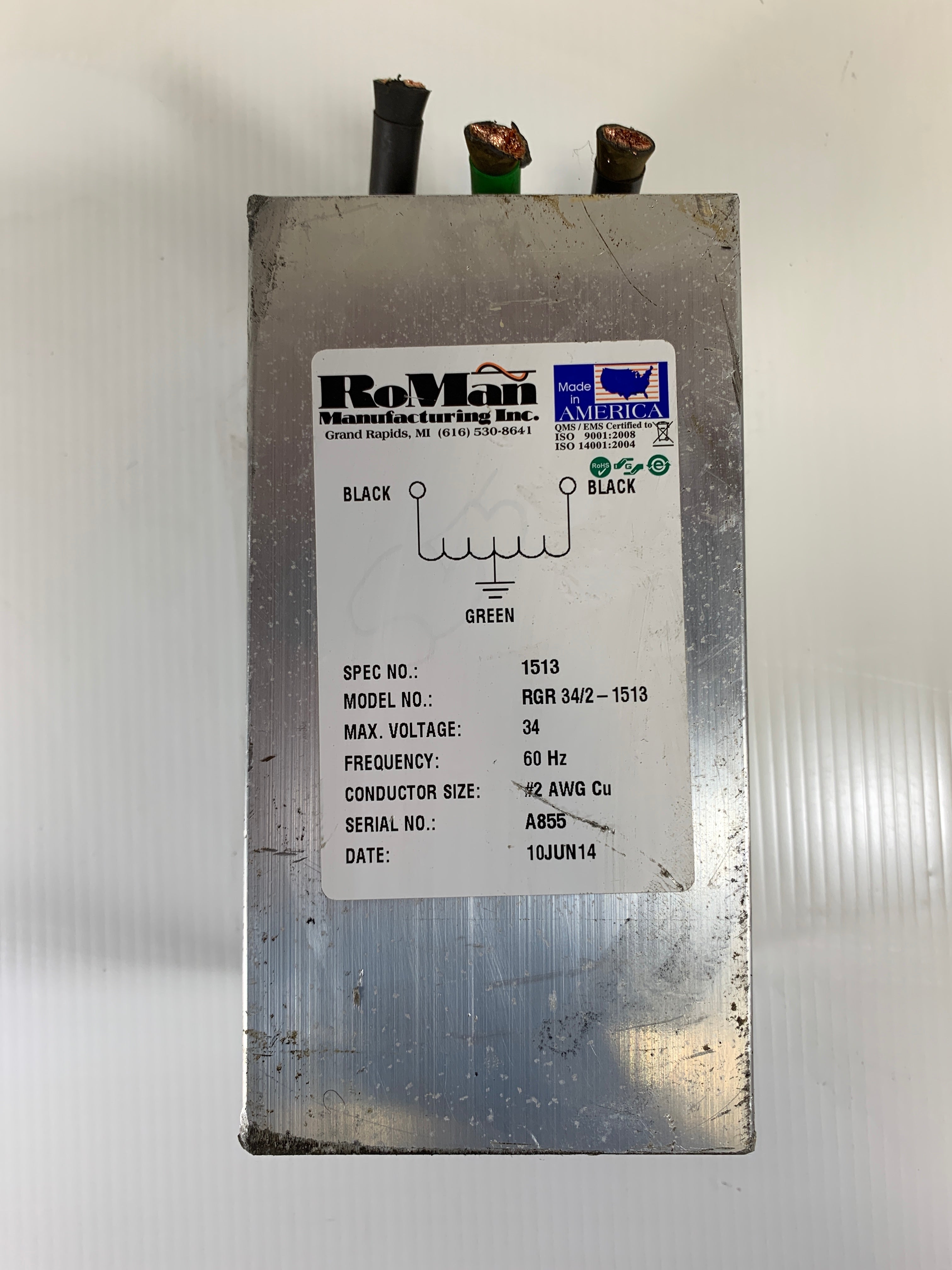 RoMan RGR 34/2-1513 Welding Grounding Reactor 34V