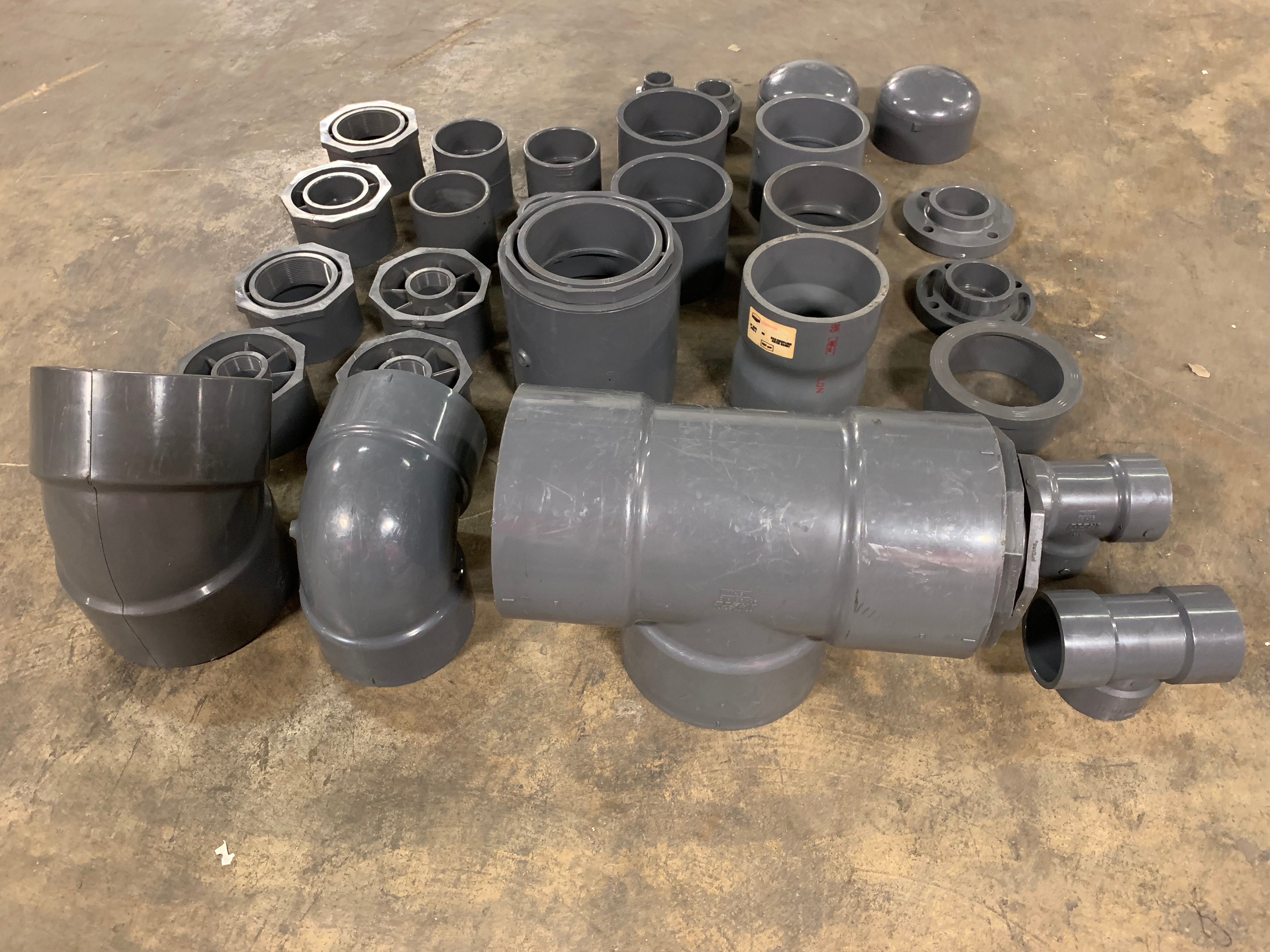 Lot of PVC Plumbing Spears Lasco Eslon Elbows Couplings "T"