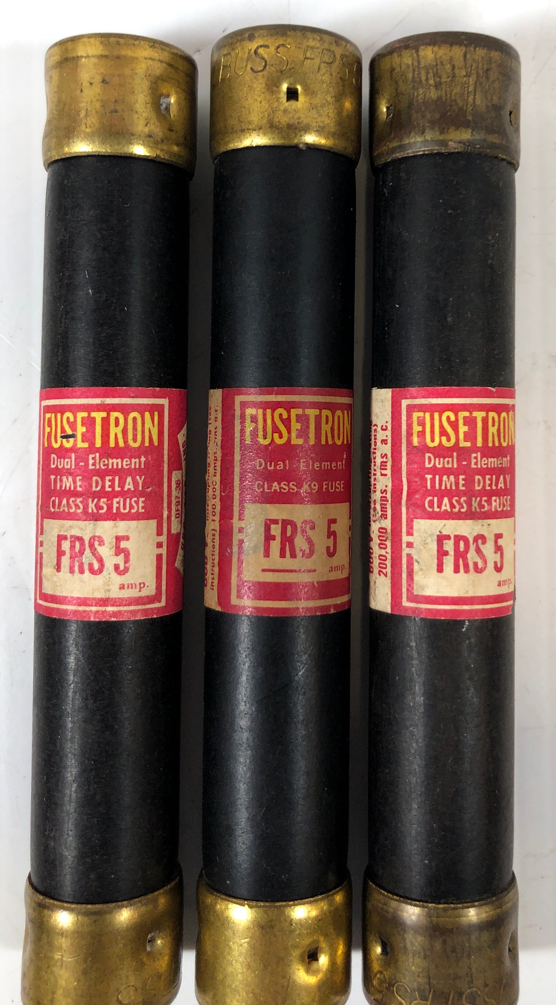 Bussman Fusetron FRS5 Fuse Class K5 - Lot of 3