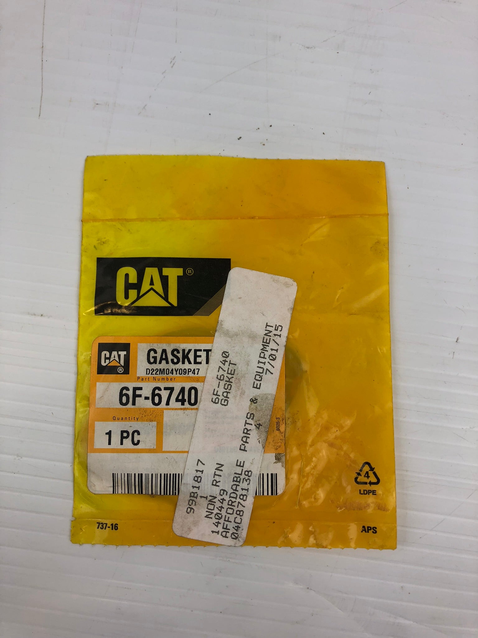 CAT 6F-6740 Gasket Caterpillar 6F6740 - 3181 3406B 3408 3408B 3412 D364 D375D