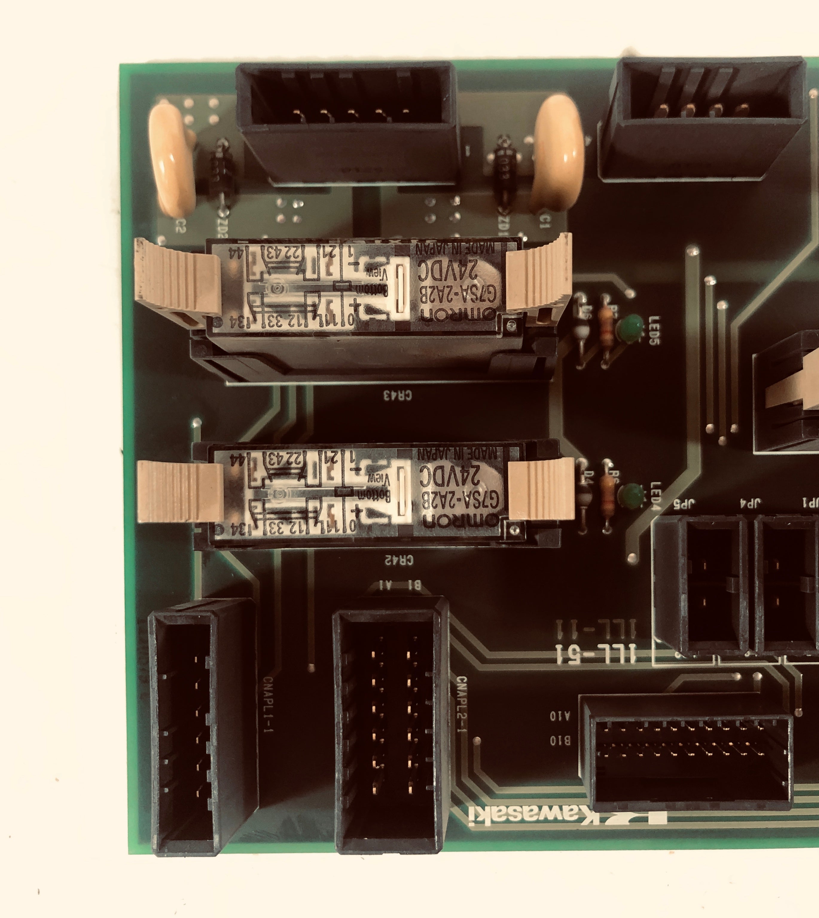 Kawasaki Circuit Module Board TPB-SA.V0 with 4 Omron Relays