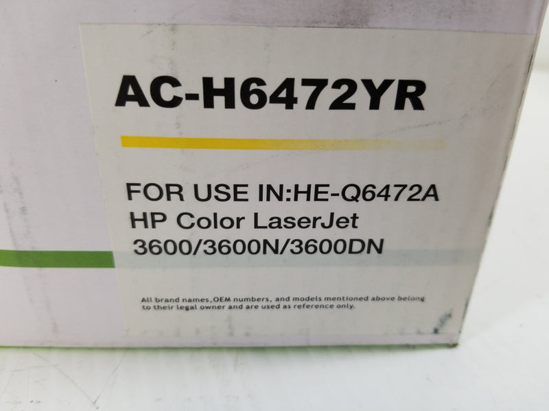 Premium AC-H6472YR Yellow Toner Cartridge HE-Q6472A
