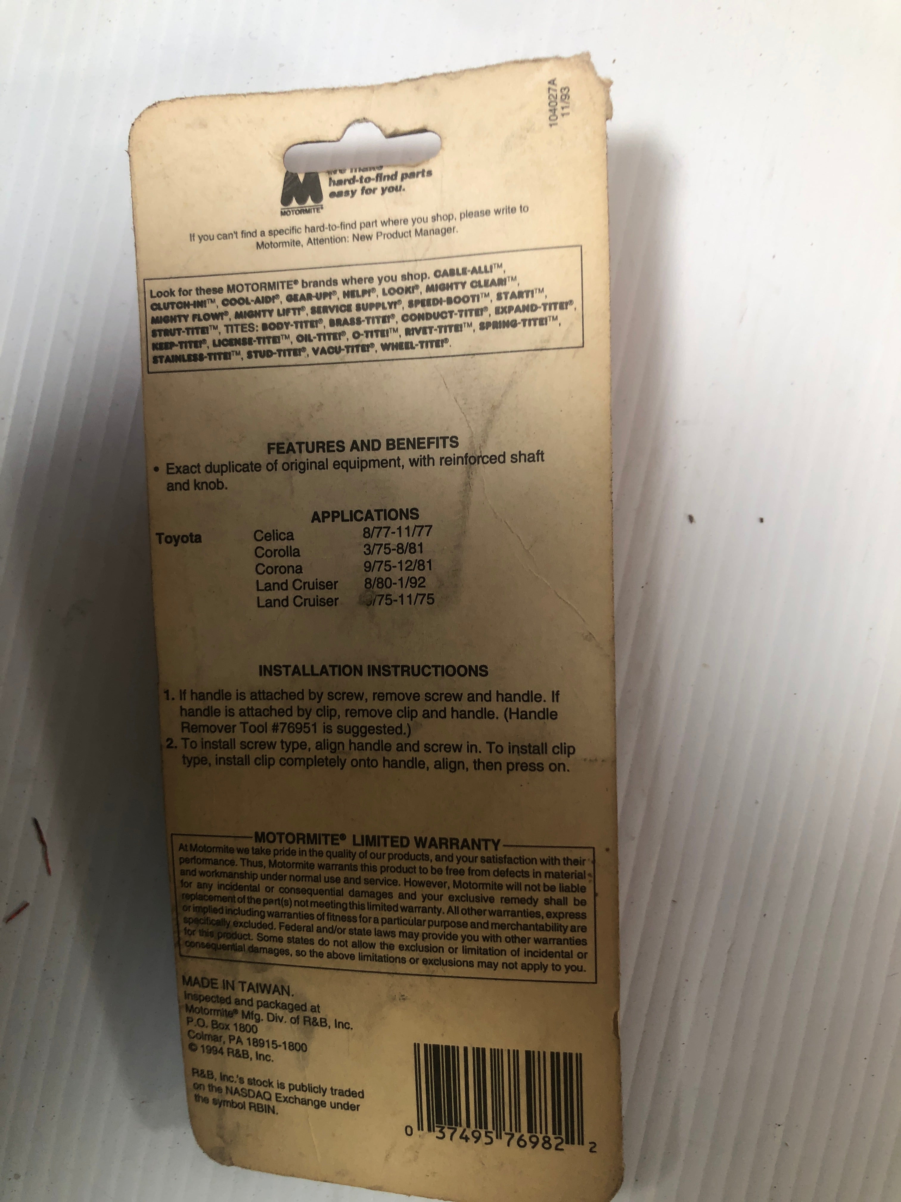 Motomite Help! Window Handle for Toyota 76982