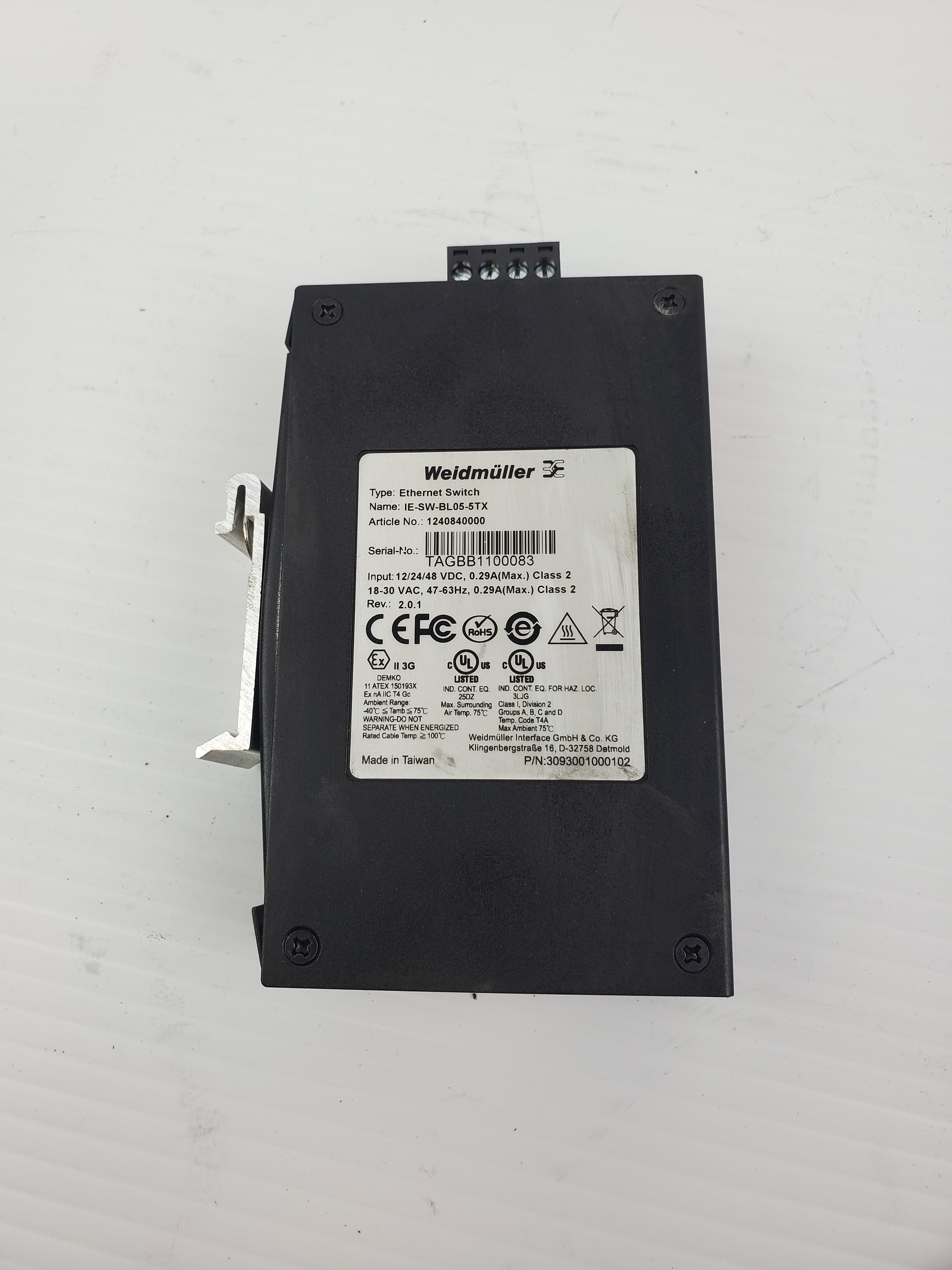 Weidmuller Ethernet Switch 1240840000 IE-SW-BL05-5TX