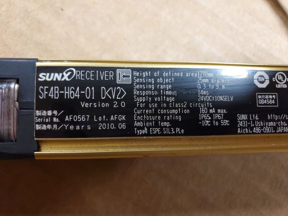 SunX SF4B-H64-01 D Light Curtain Receiver with Cable SFB-CB05 (D) -A-P