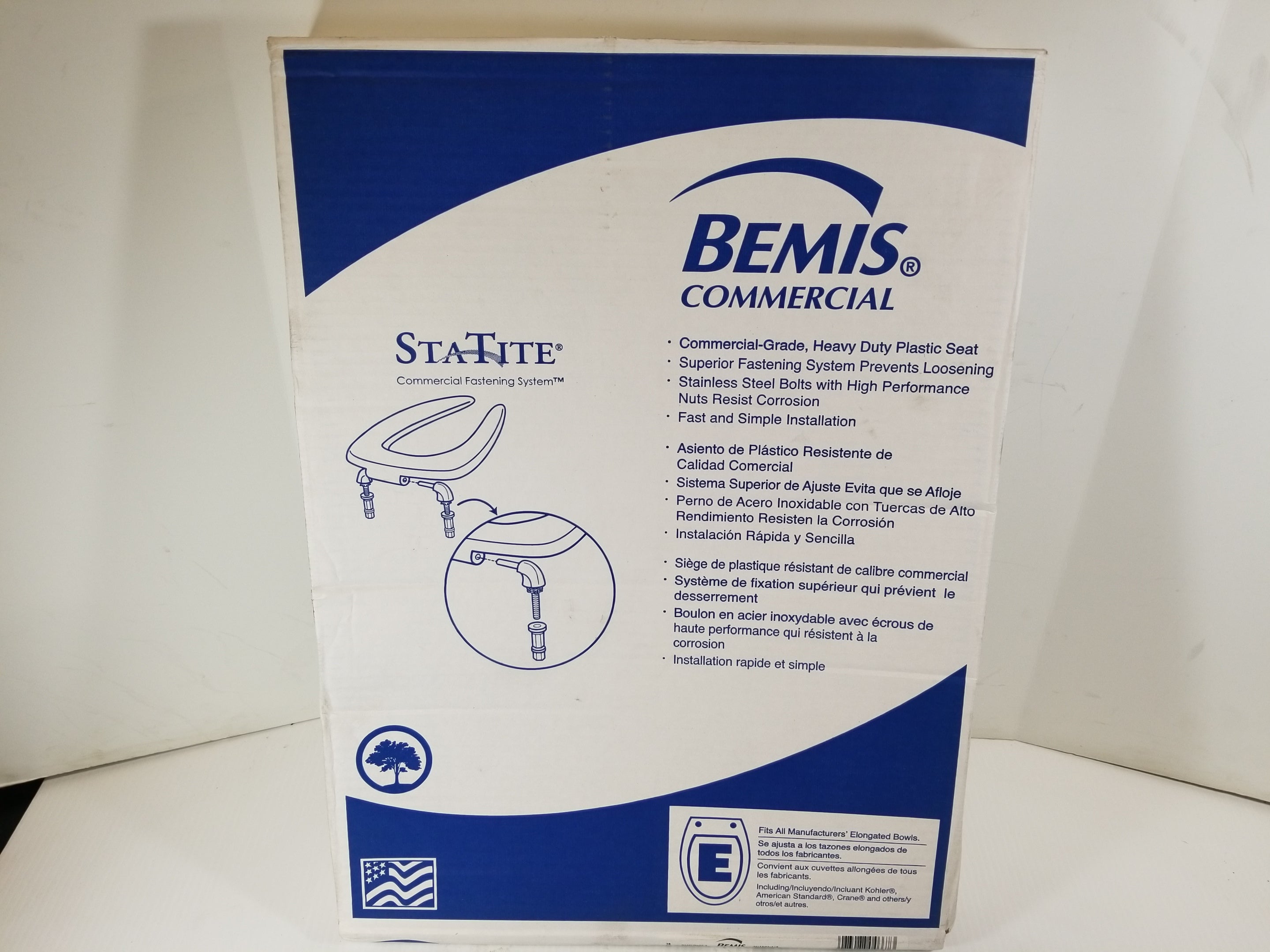 Bemis 2155CT White Commercial Grade Toilet Seat