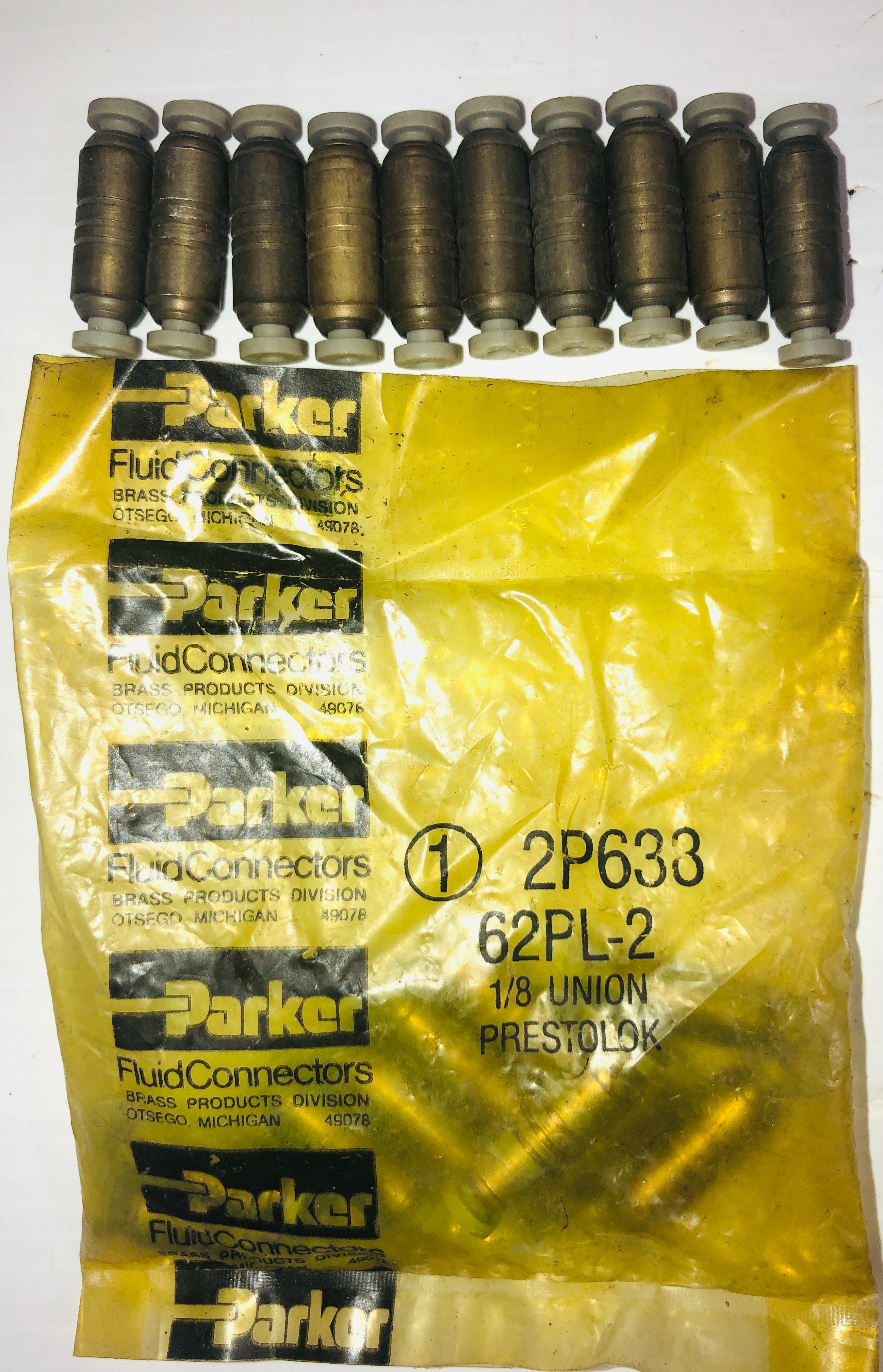 Parker Fluid Connectors 2P633 62PL-2 1/8 Union Prestolock (Lot of 20)