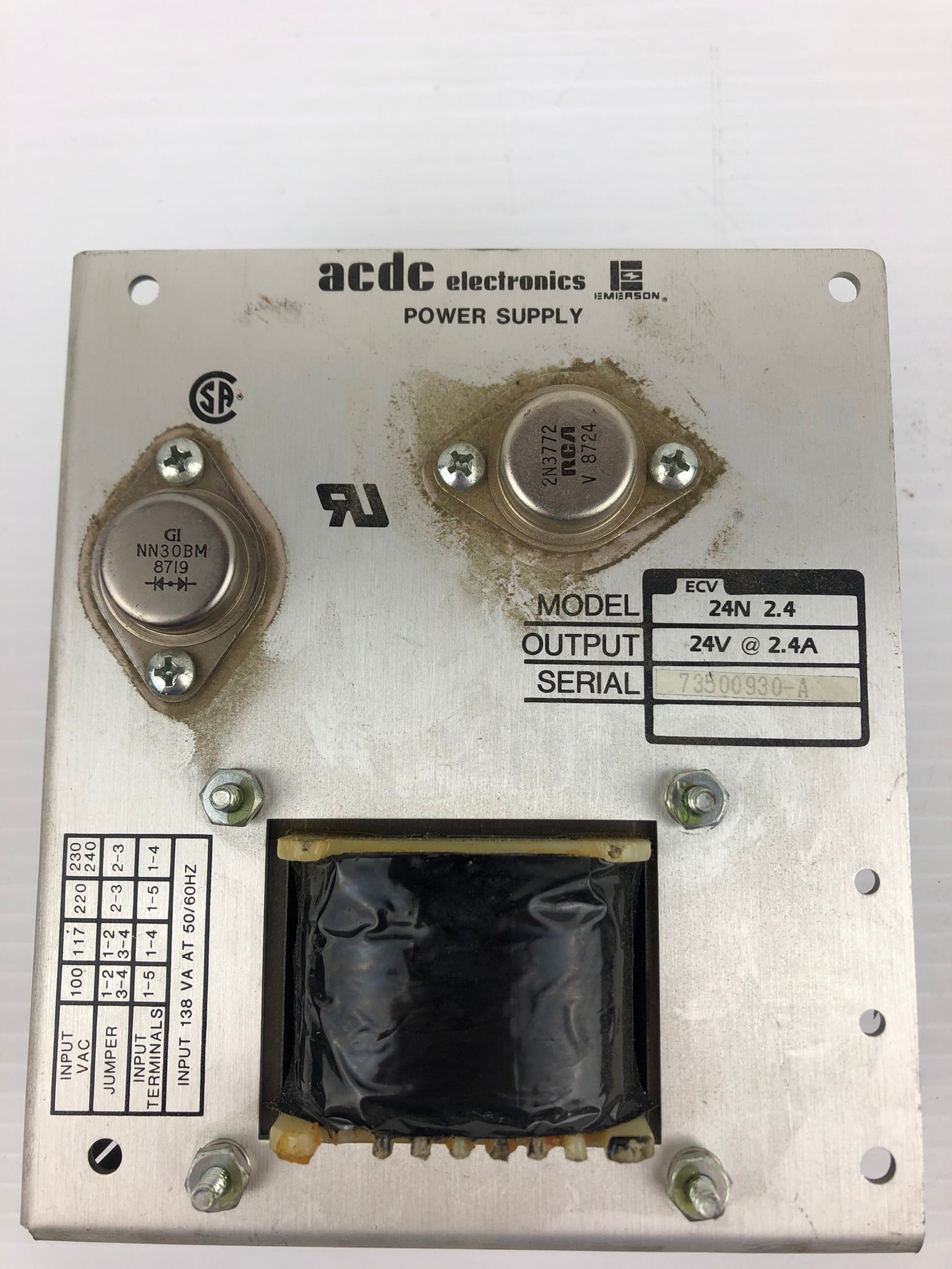 ACDC Electronics 24N 2.4 Power Supply 24V @ 2.4A