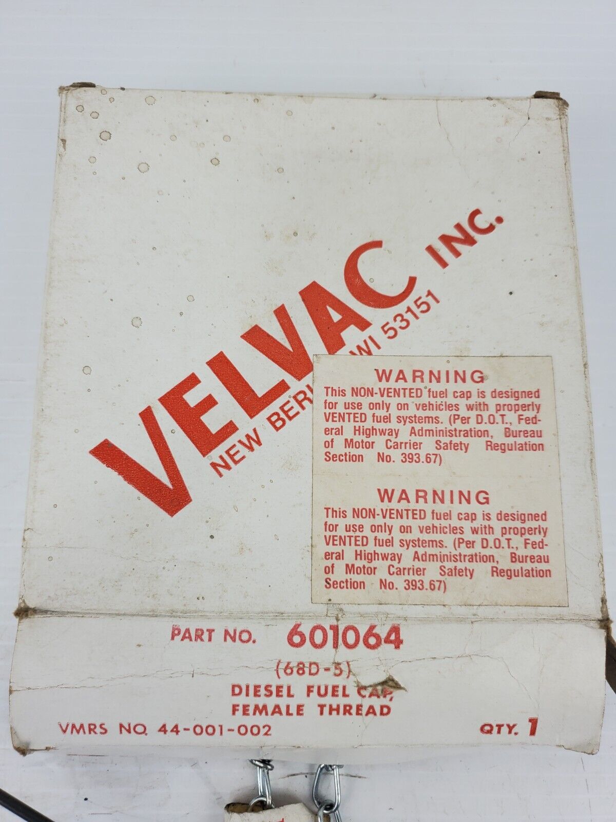 Velvac 601064 Diesel Fuel Cap Female Thread