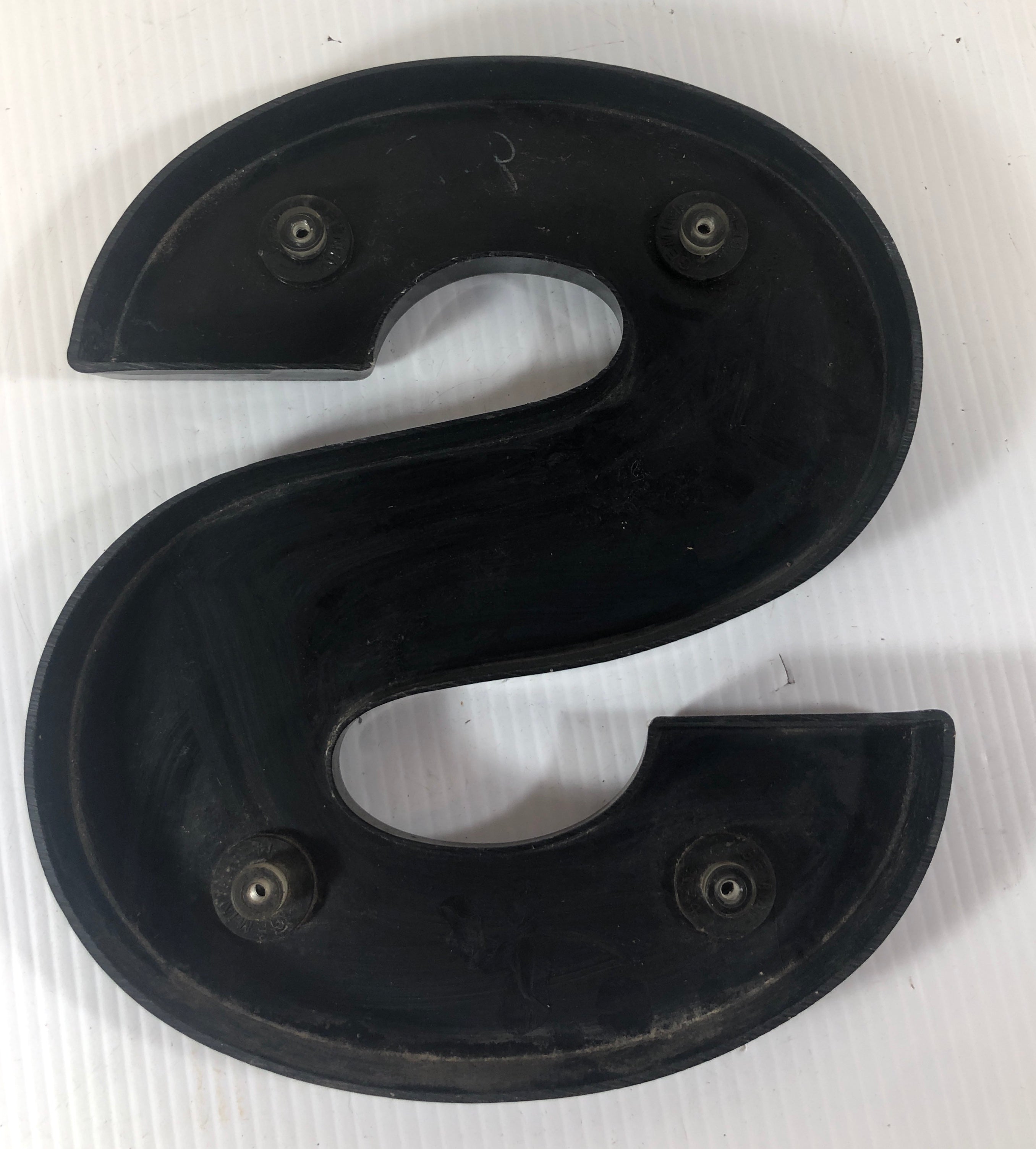 Black Plastic Letter 9.5" Tall Capital S