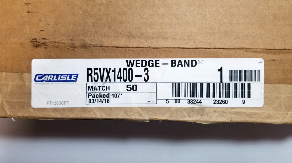 Carlisle R5VX1400-3 Wedge-Band Oil Heat Resistant Cogged V Belt New 0916 - 103