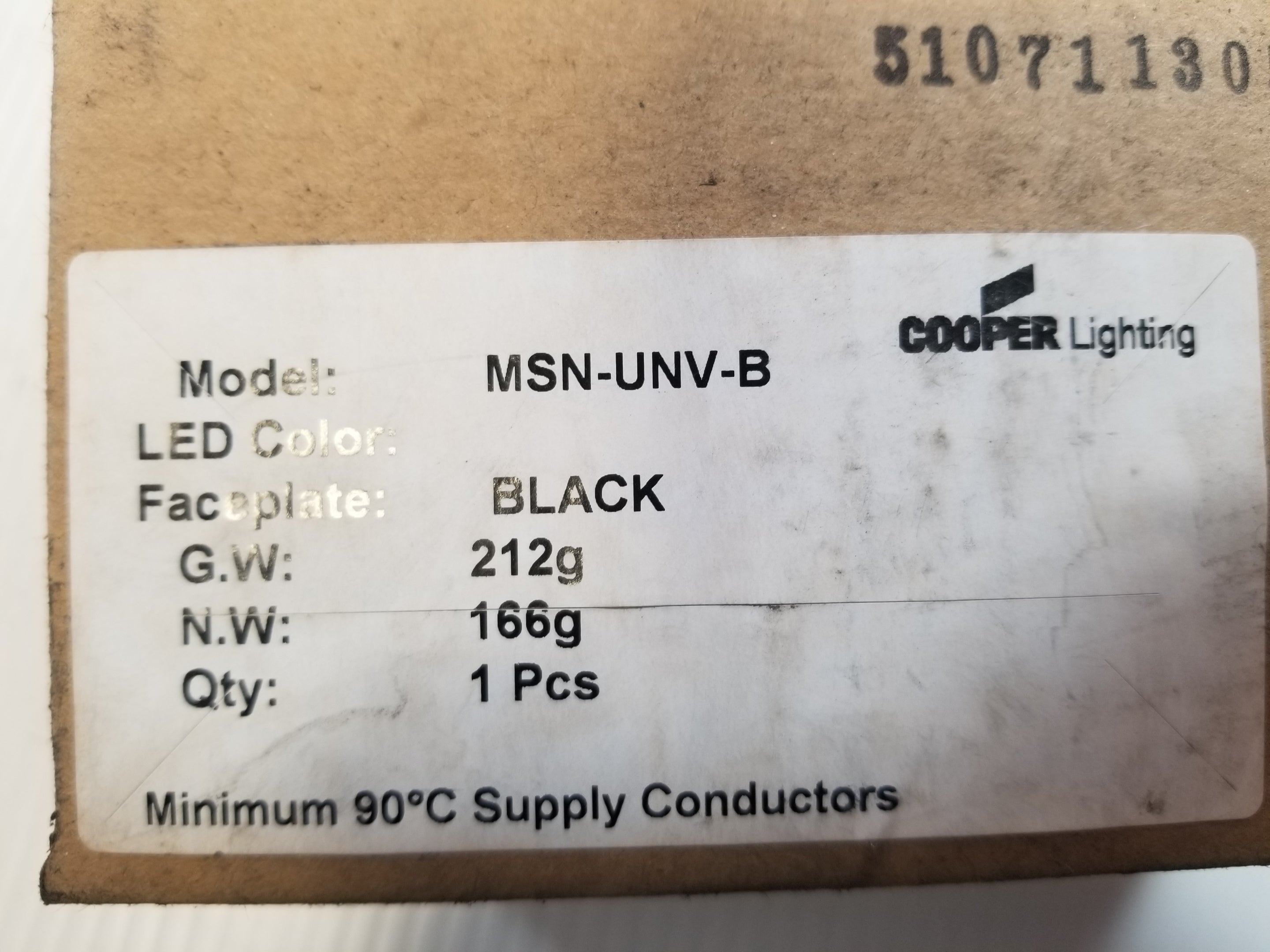 Cooper MSN-UNV-B Nightlight Black Cover