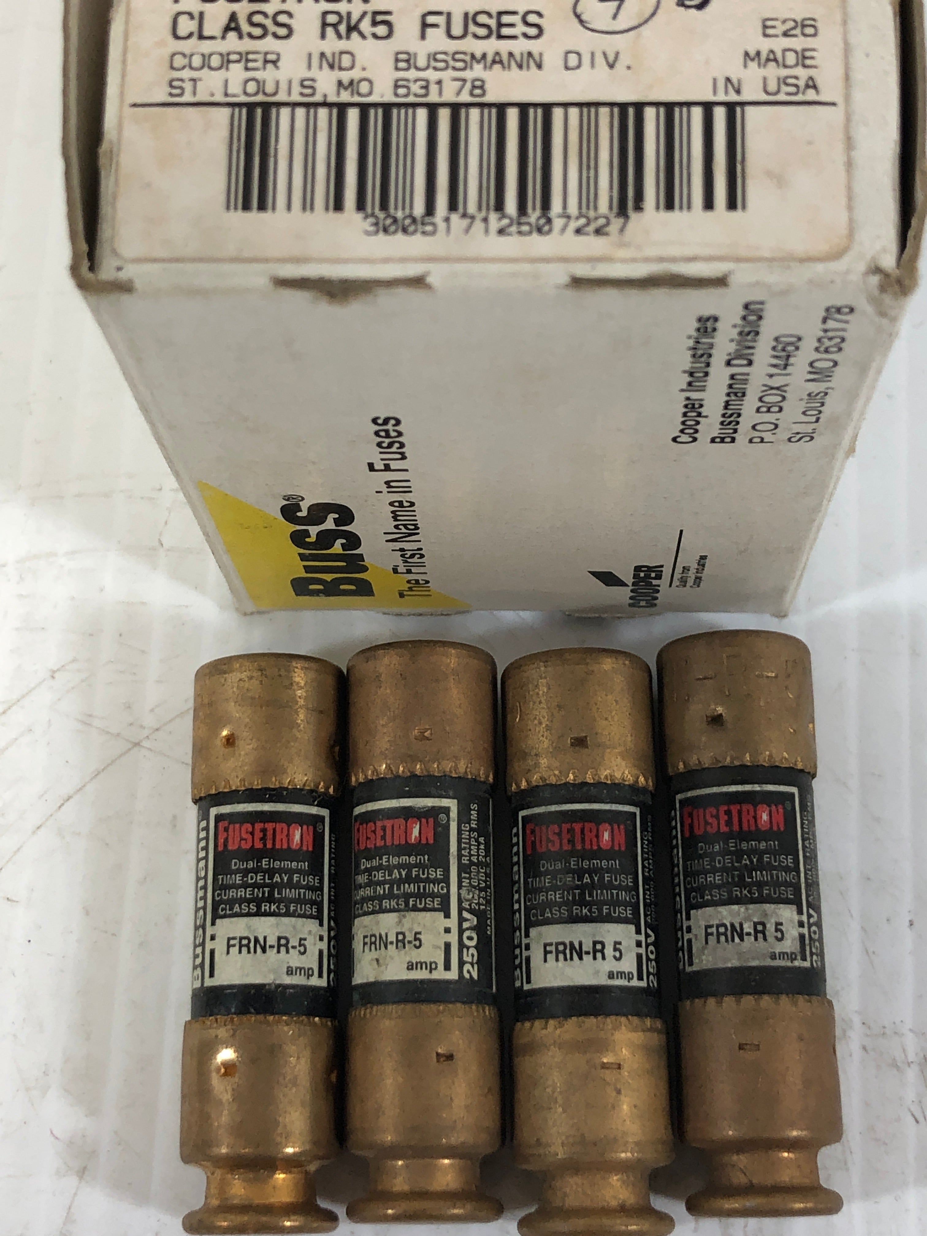 Buss Fusetron FRN-R-5 Fuse Class RK5 - Lot of 4