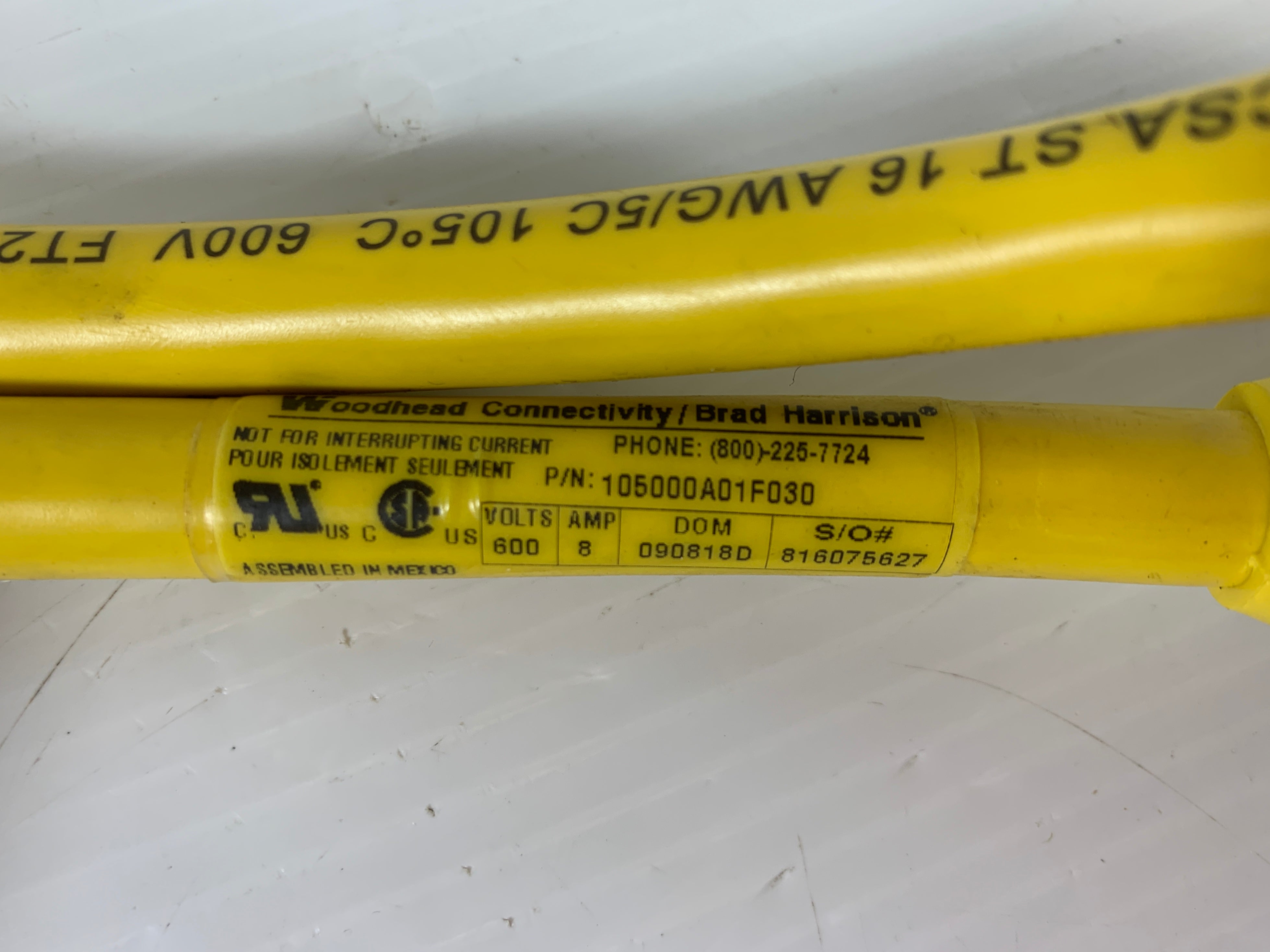 Woodhead Connectivity Female Cable 105000A01F030