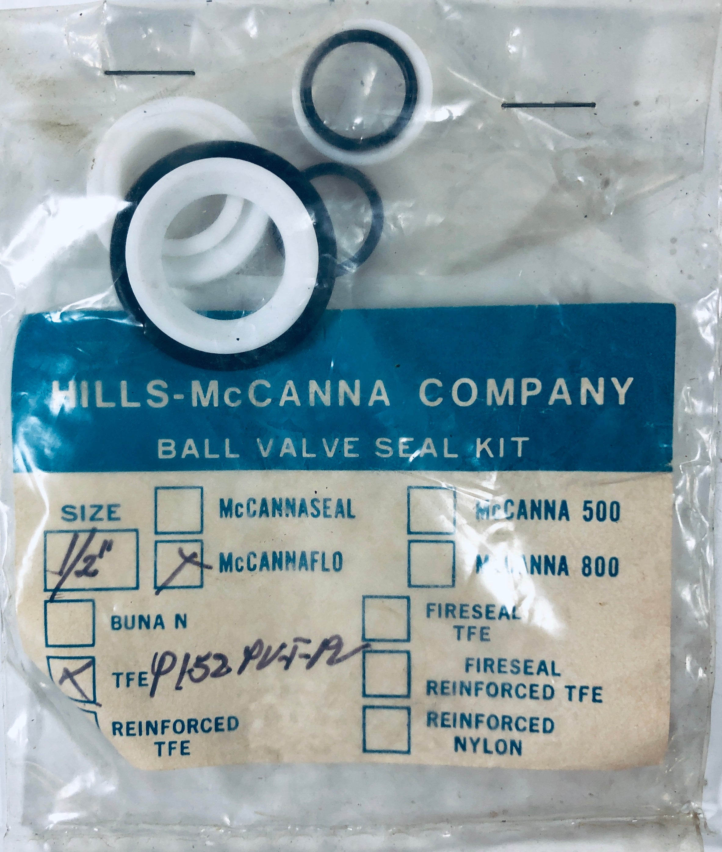 Hills-McCanna TFE P152 Ball Valve Seal Kit 1/2"