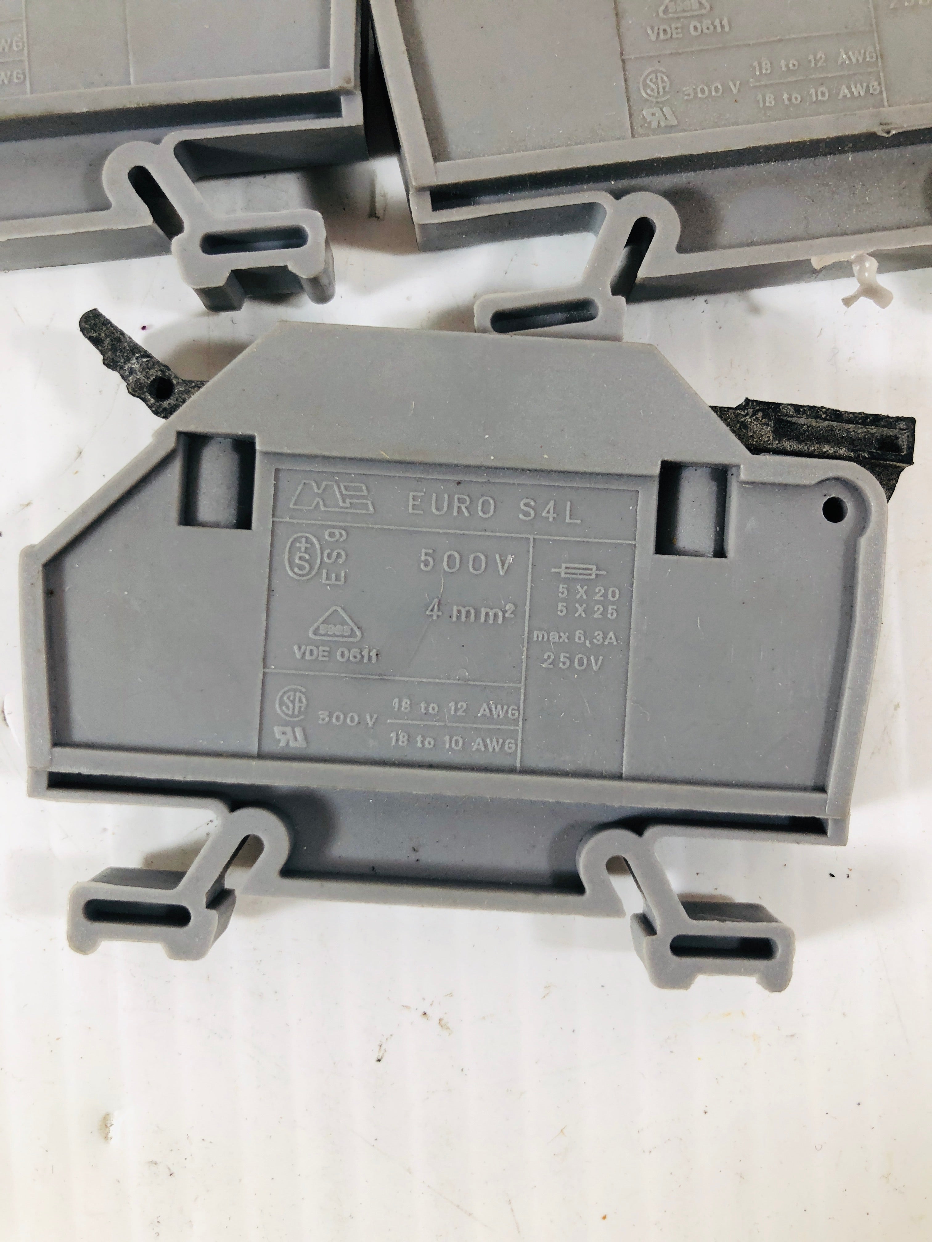 Morsettitalia Euro S4LH DIN Rail Mount Contact Block (Lot of 7)