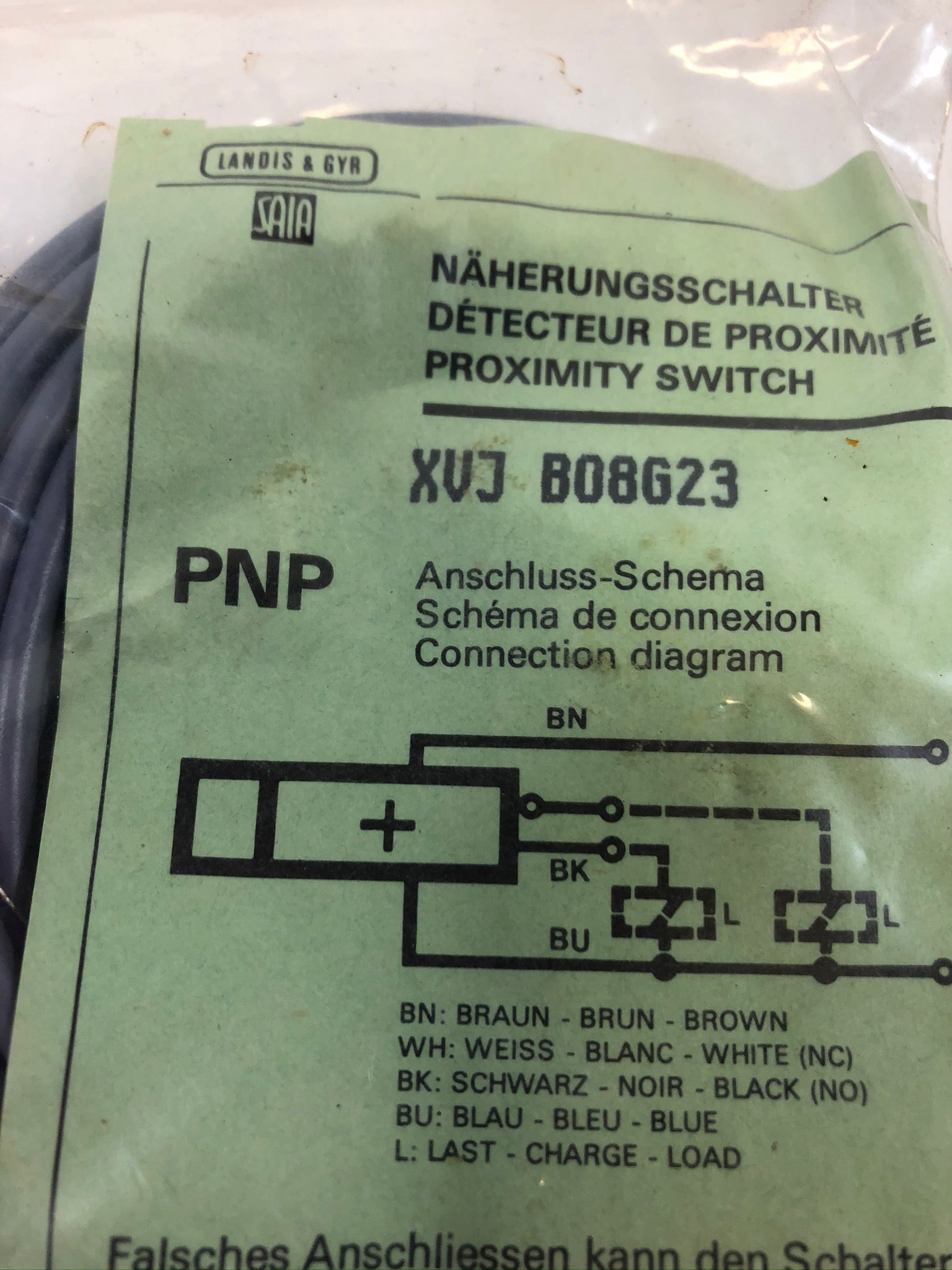 Landis & Gya Sodeco-Saia XVJ B08G23 Proximity Sensor