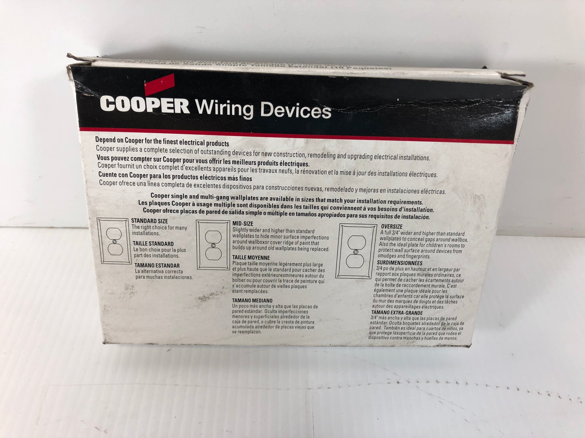 Box of 50 Cooper Wiring Outlet Covers Plastic White Standard Duplex Wall Plate