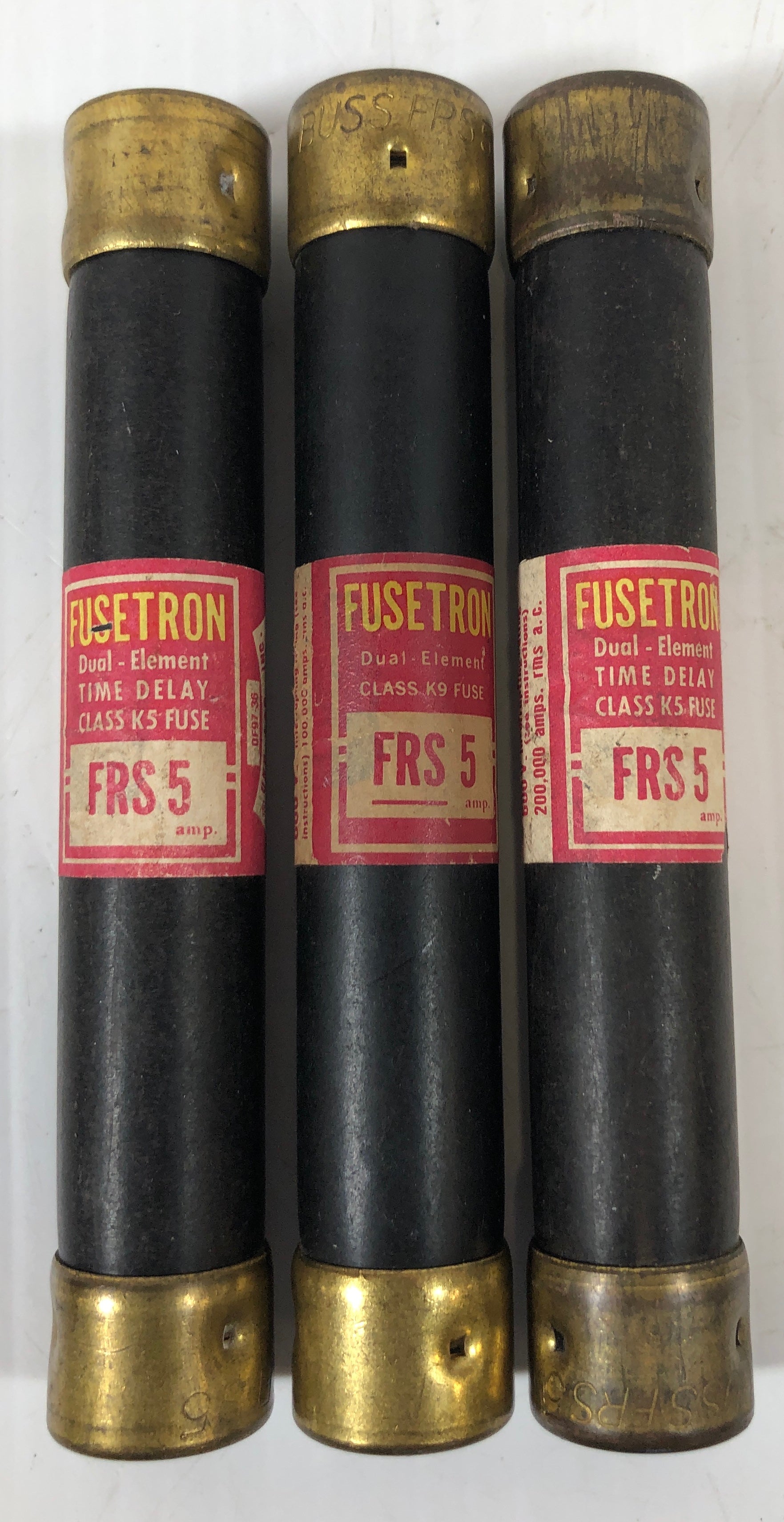 Bussman Fusetron FRS5 Fuse Class K5 - Lot of 3