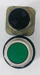Pushbutton Switch 1 Black Allen-Bradley 3 Green (Lot of 4)