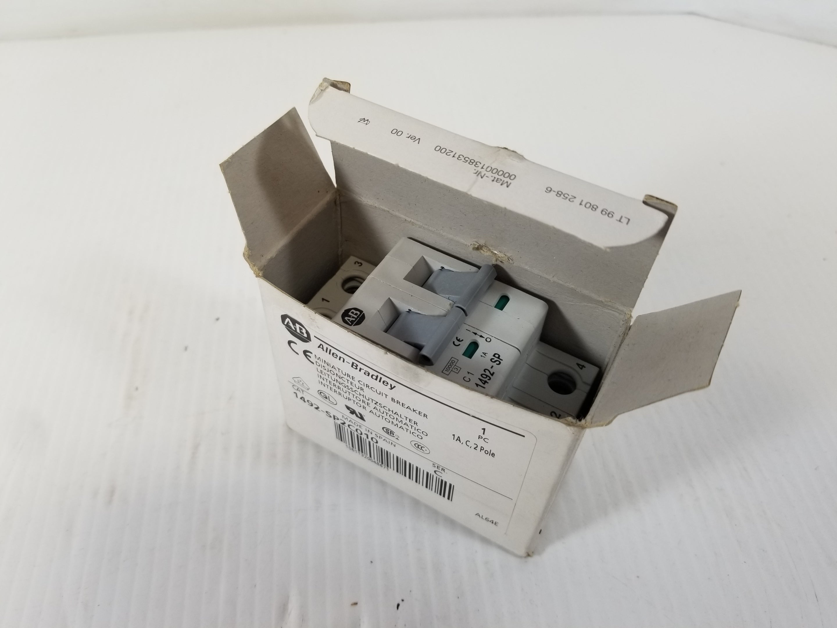 Allen-Bradley 1492-SP2C010 Mini Circuit Breaker 2 Pole 1A