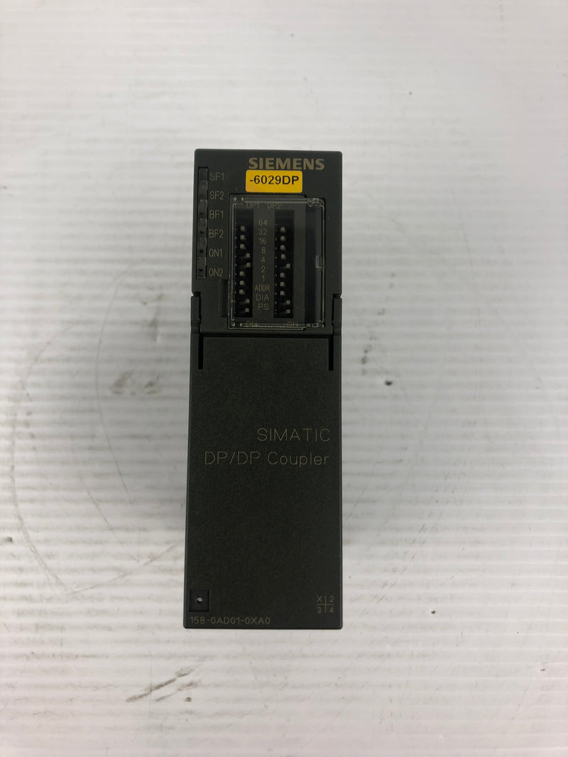 Siemens 158-0AD01-0XA0 DP/DP Coupler - PLC Module - Bottom is Damaged