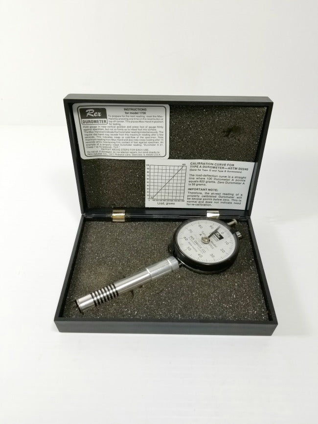 Rex Durometer Gauge 1700 Type A-17985 Vertical Precision Tool with Case