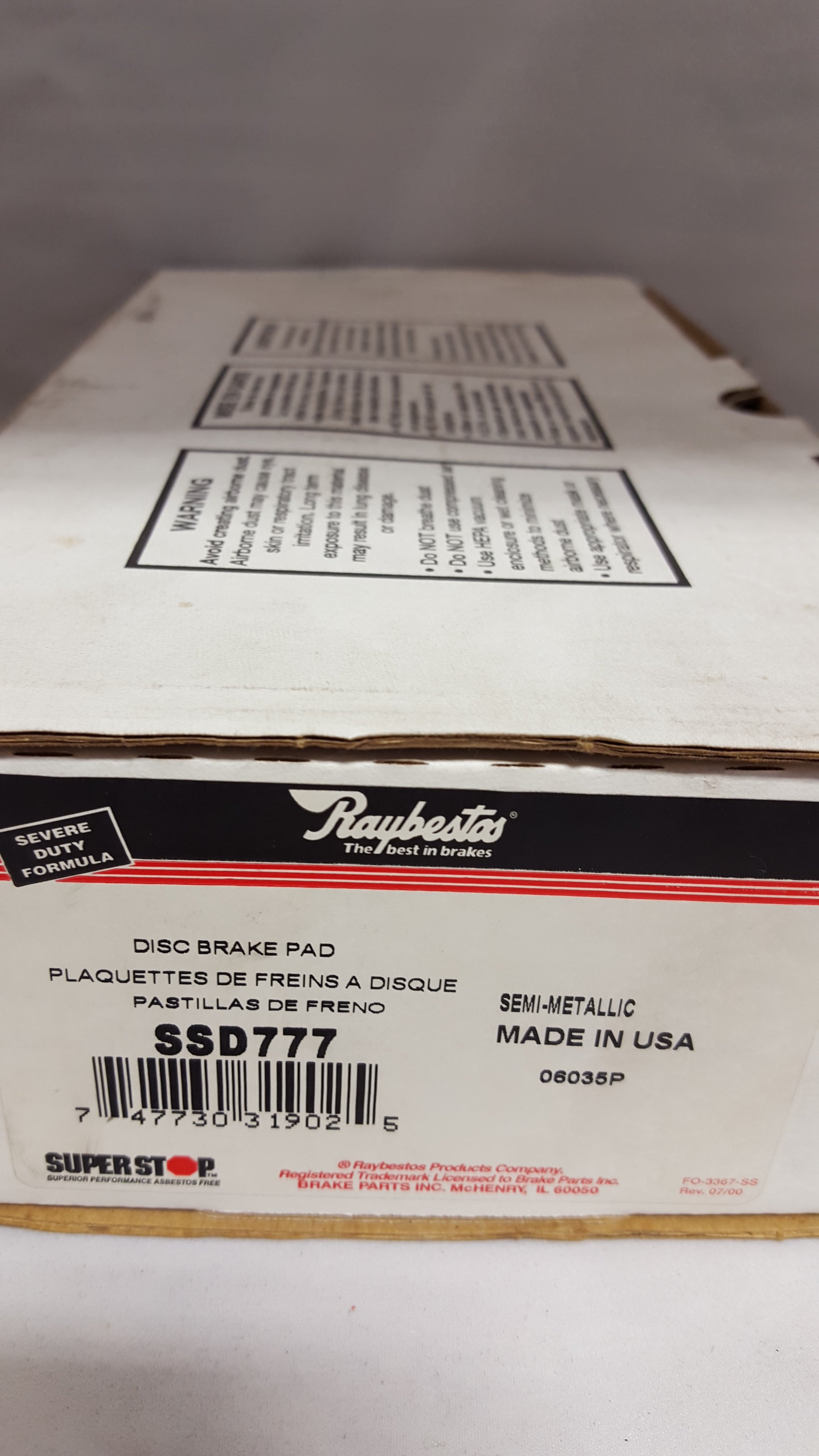 Raybestos Brake Pads SSD777