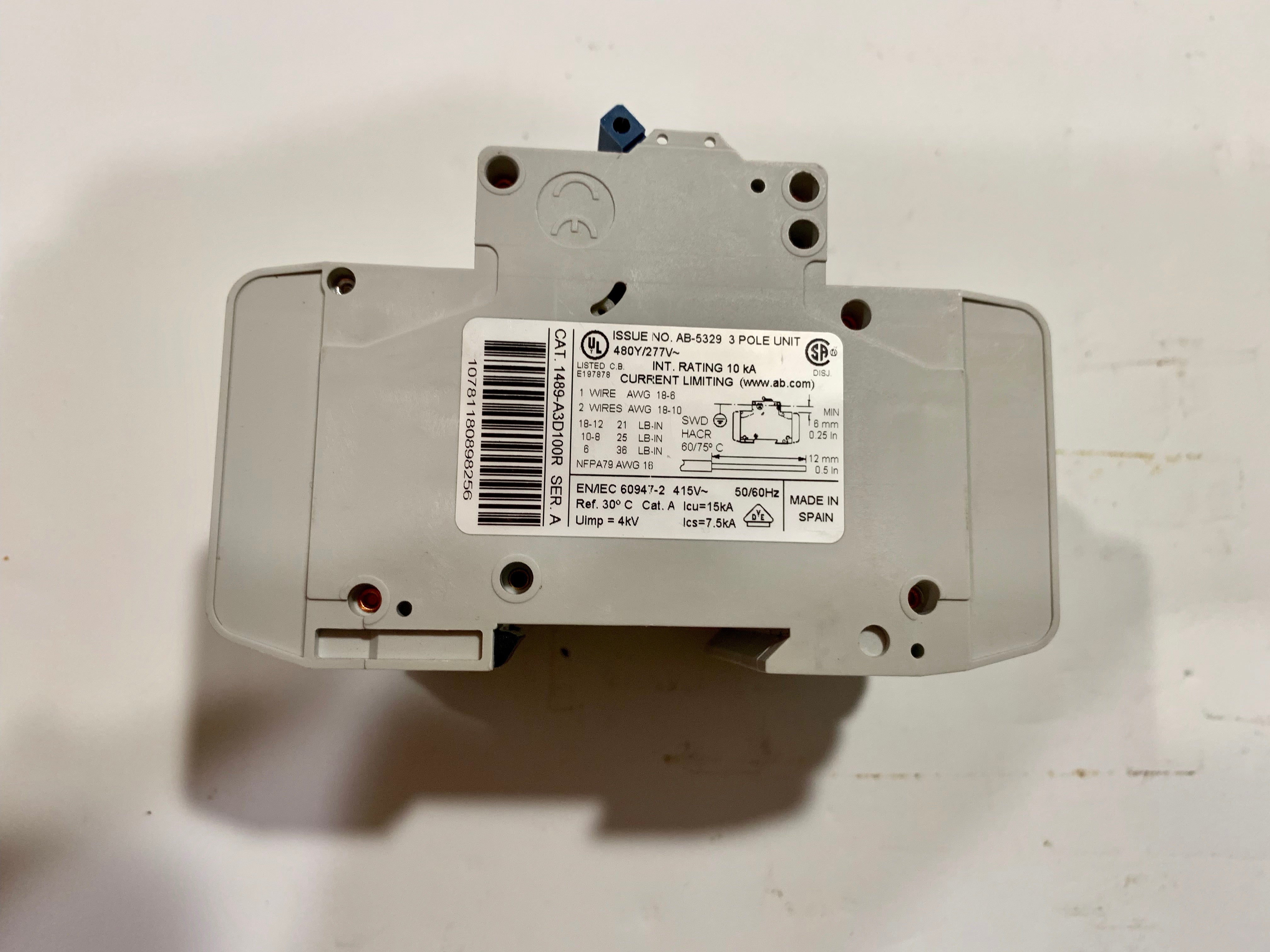 Allen-Bradley AB-5329 Circuit Breaker Auxiliary Switch 1489-AAHH3