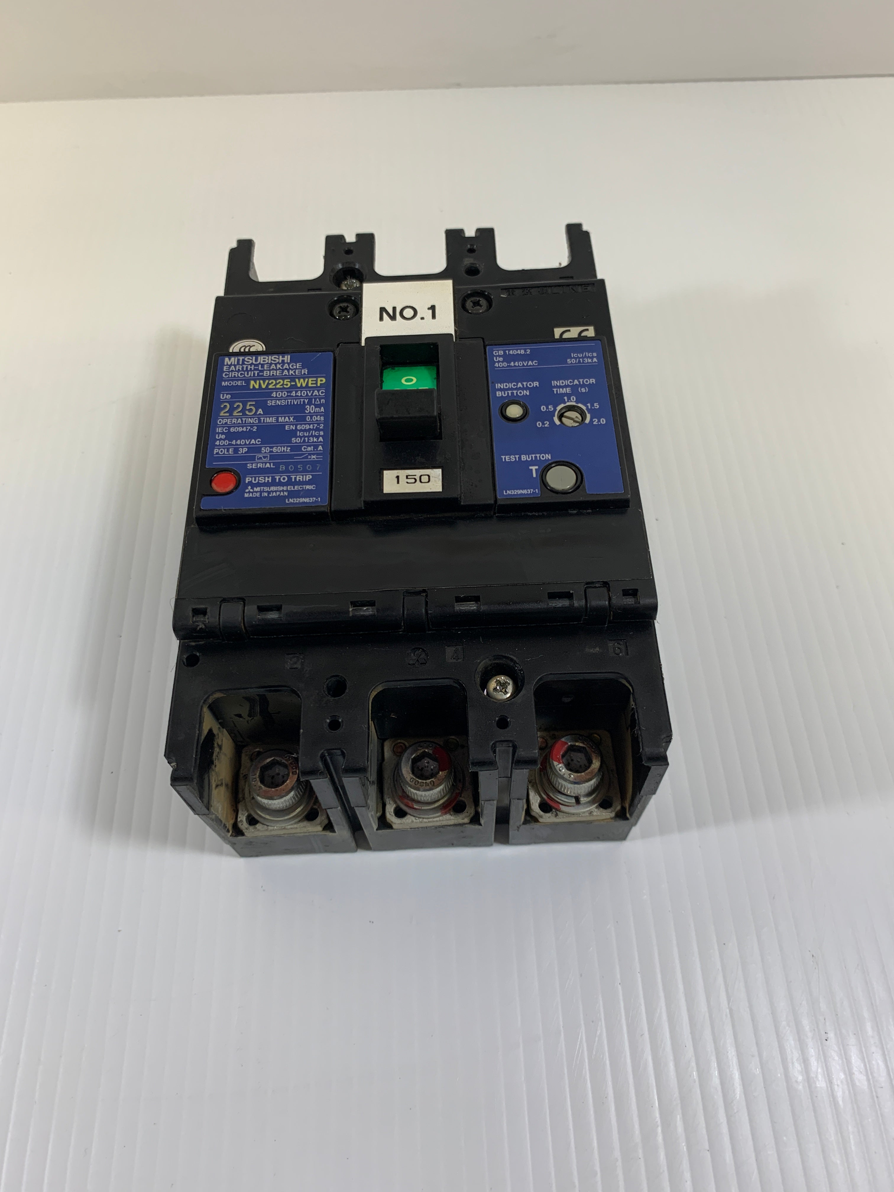 Mitsubishi Circuit Breaker NV225-WEP 225 Amp 30 mA 3 Pole