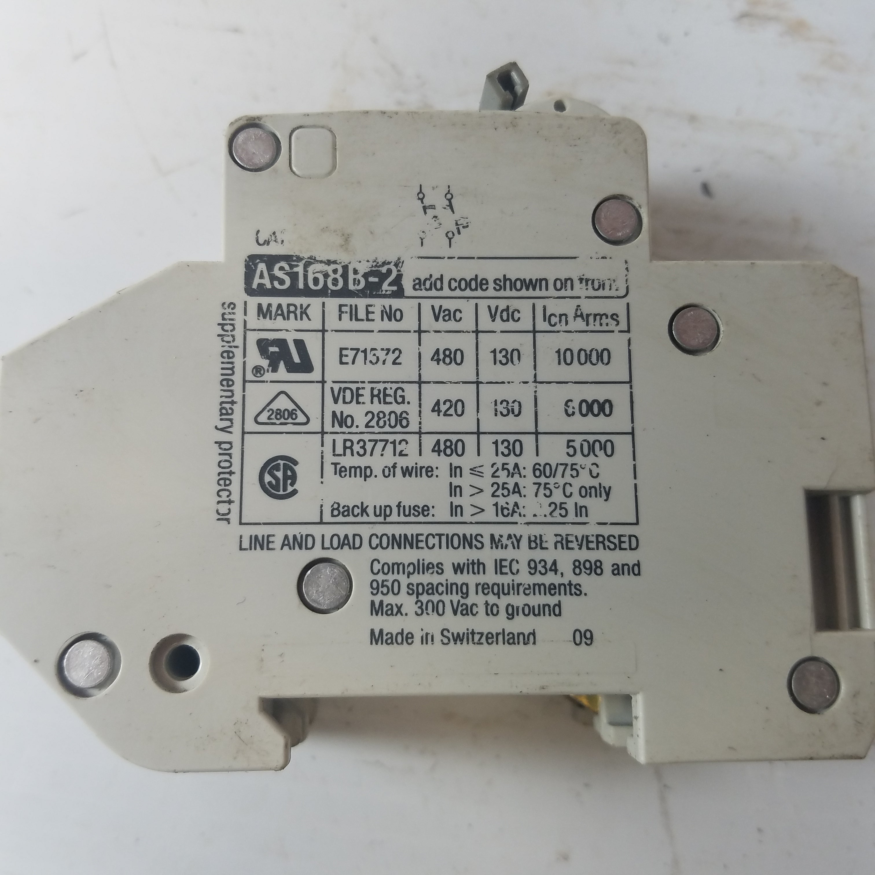 Weber AS168B-2 G30 2 Pole Circuit Breaker