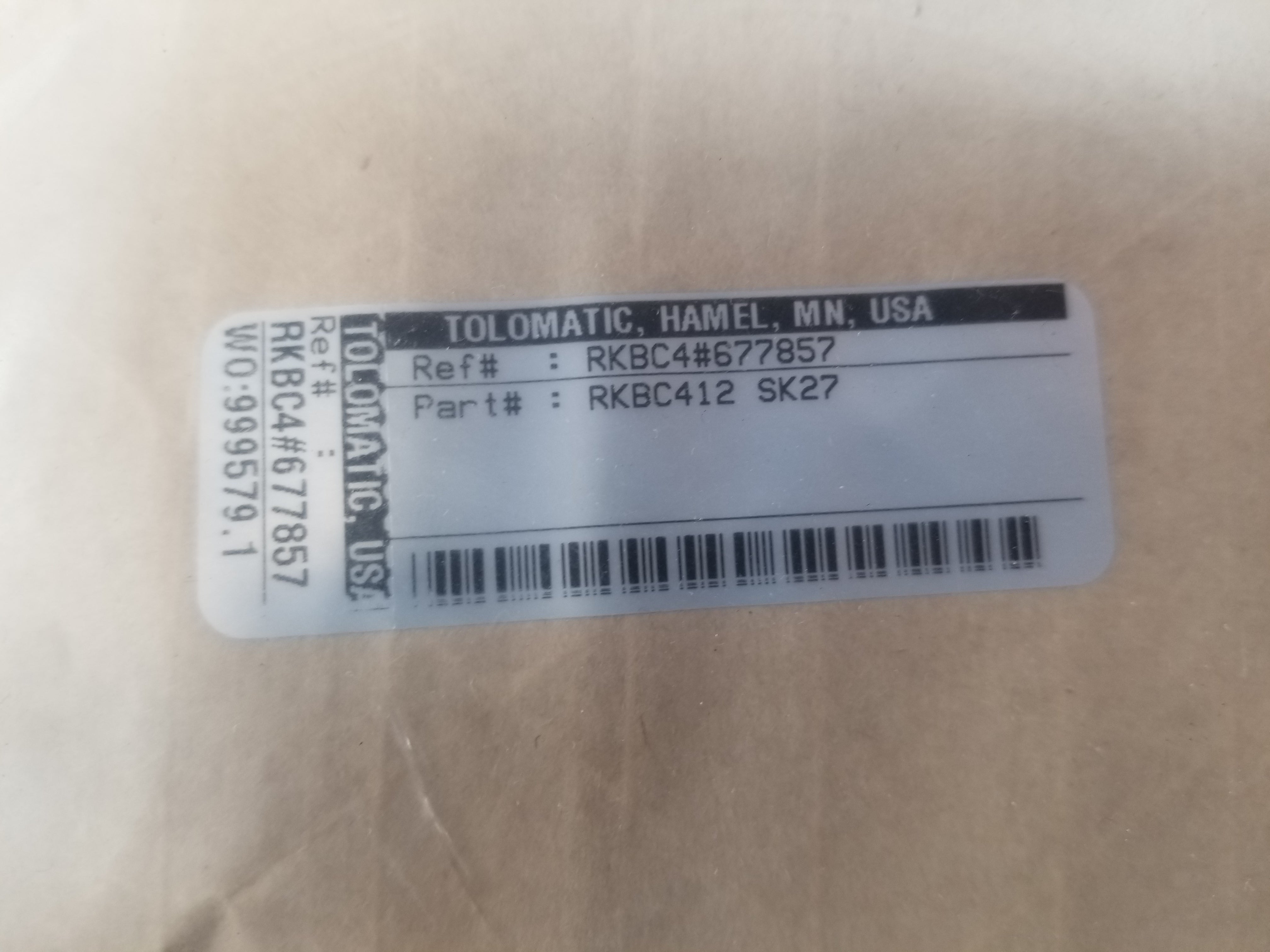 Tolomatic RKBC412 SK27 Valve Rebuild Kit